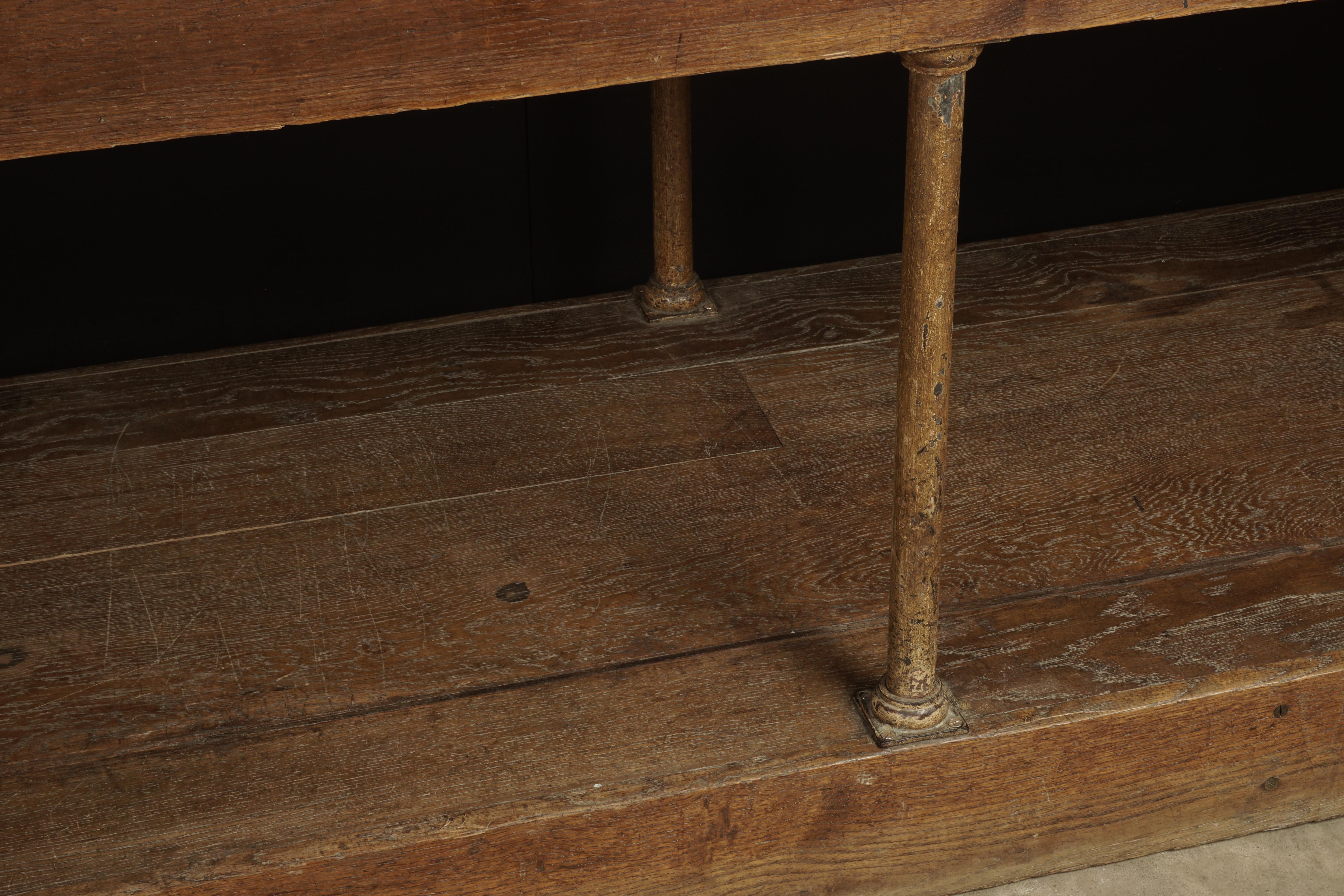 Early 20th Century Rare Extra Large Oak Console from France, circa 1900