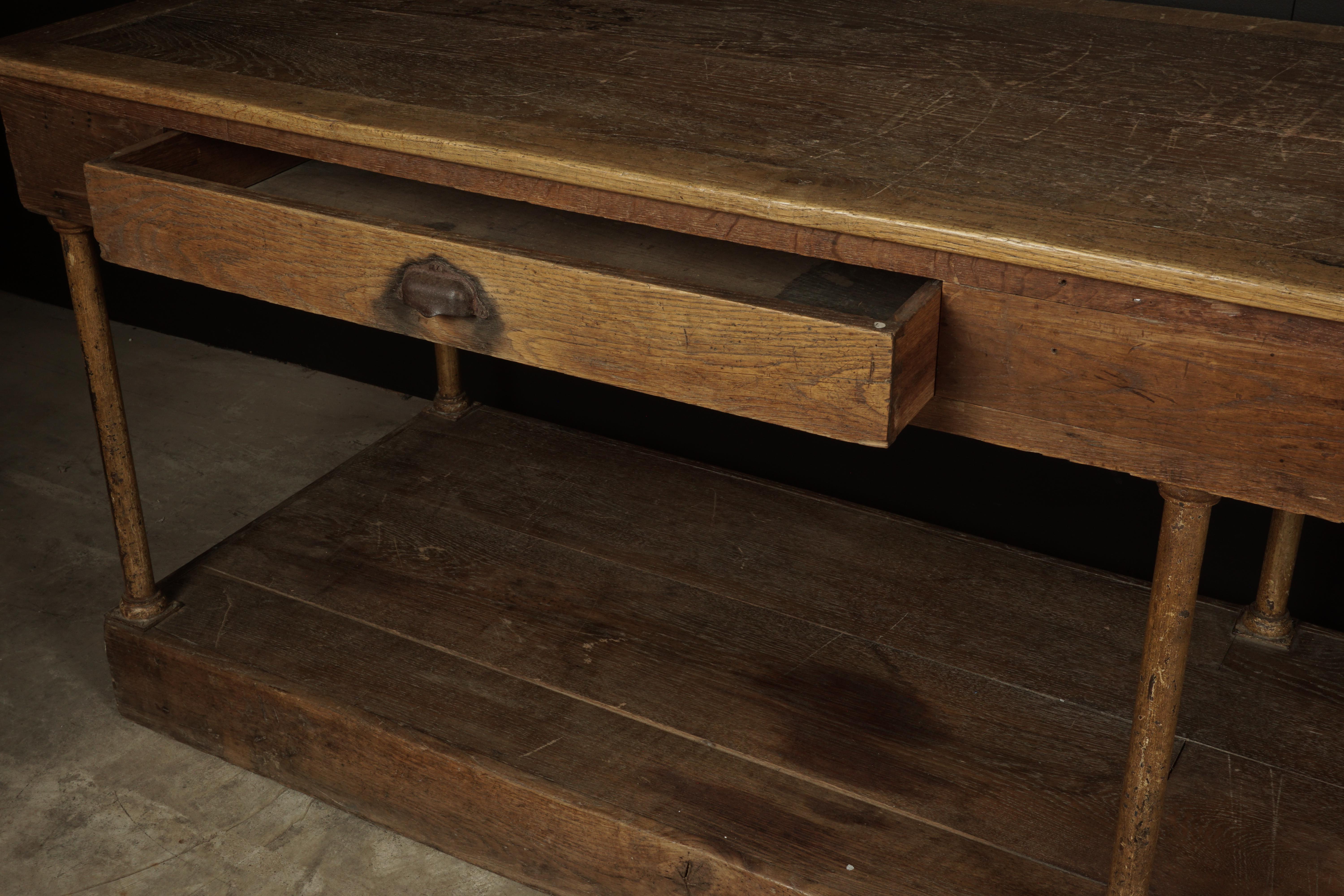 Rare Extra Large Oak Console from France, circa 1900 2