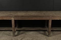 Rare Very Large Solid Oak Dining Table from France, circa 1920