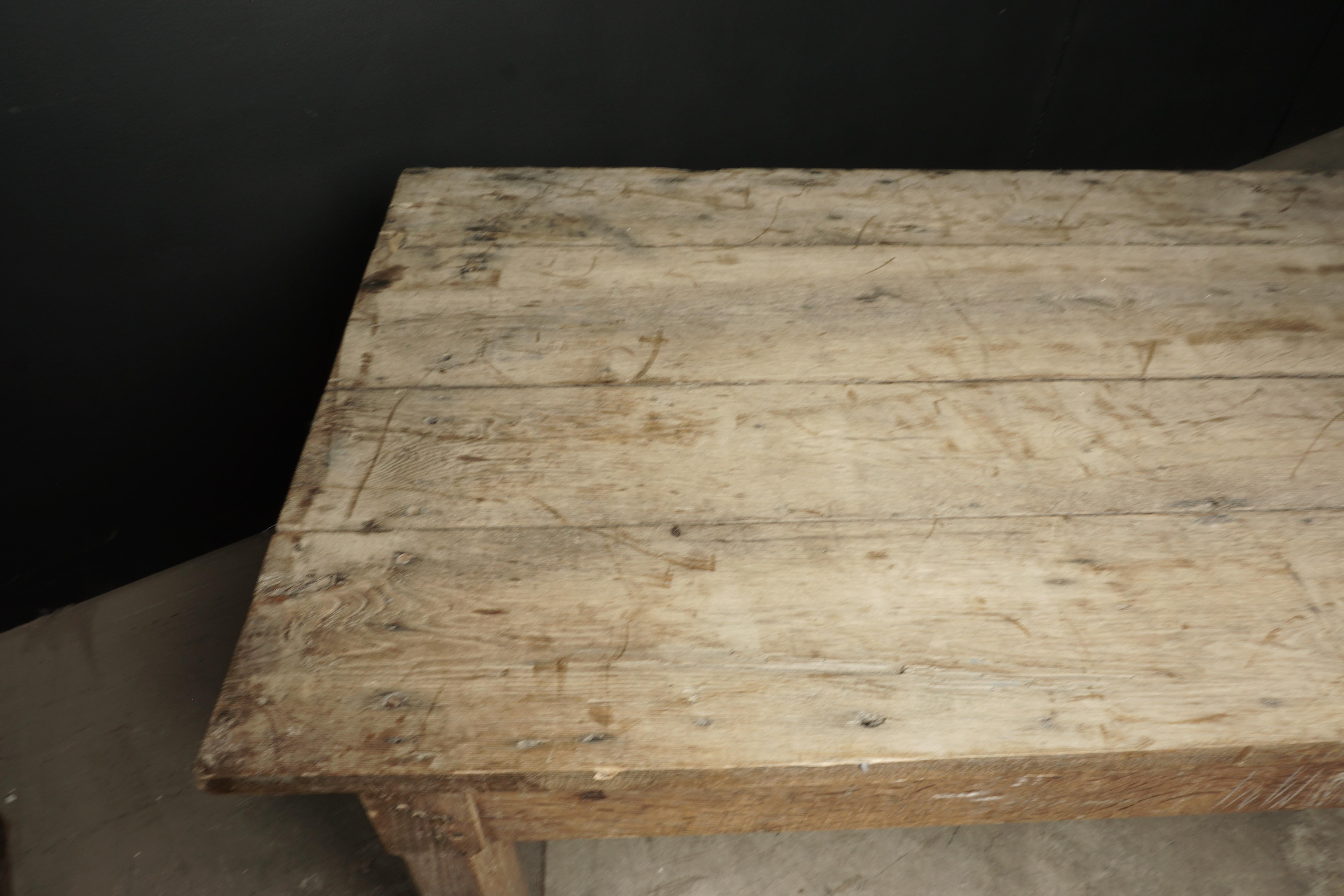 Rare Very Large Solid Oak Dining Table from France, circa 1920 4