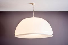 Rare 1970s XL Pendant Lamp by Martinelli Luce, Glossy White Acrylic