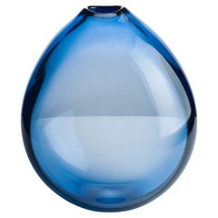 Rare XL Sapphire Blue 'Dråbe' /Drop Vase by Per Lütken, Holmegaard from 1959