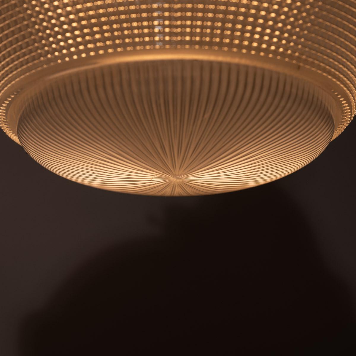 Rare XL Three Part Holophane Light Fitting with Cast Brass Scrolled Wall Bracket For Sale 12