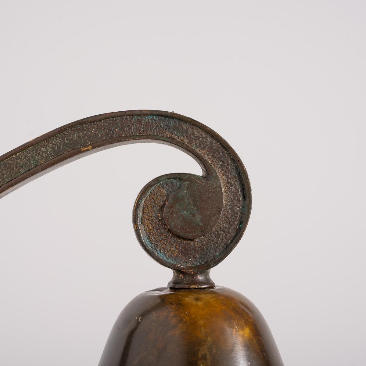 Rare XL Three Part Holophane Light Fitting with Cast Brass Scrolled Wall Bracket For Sale 2