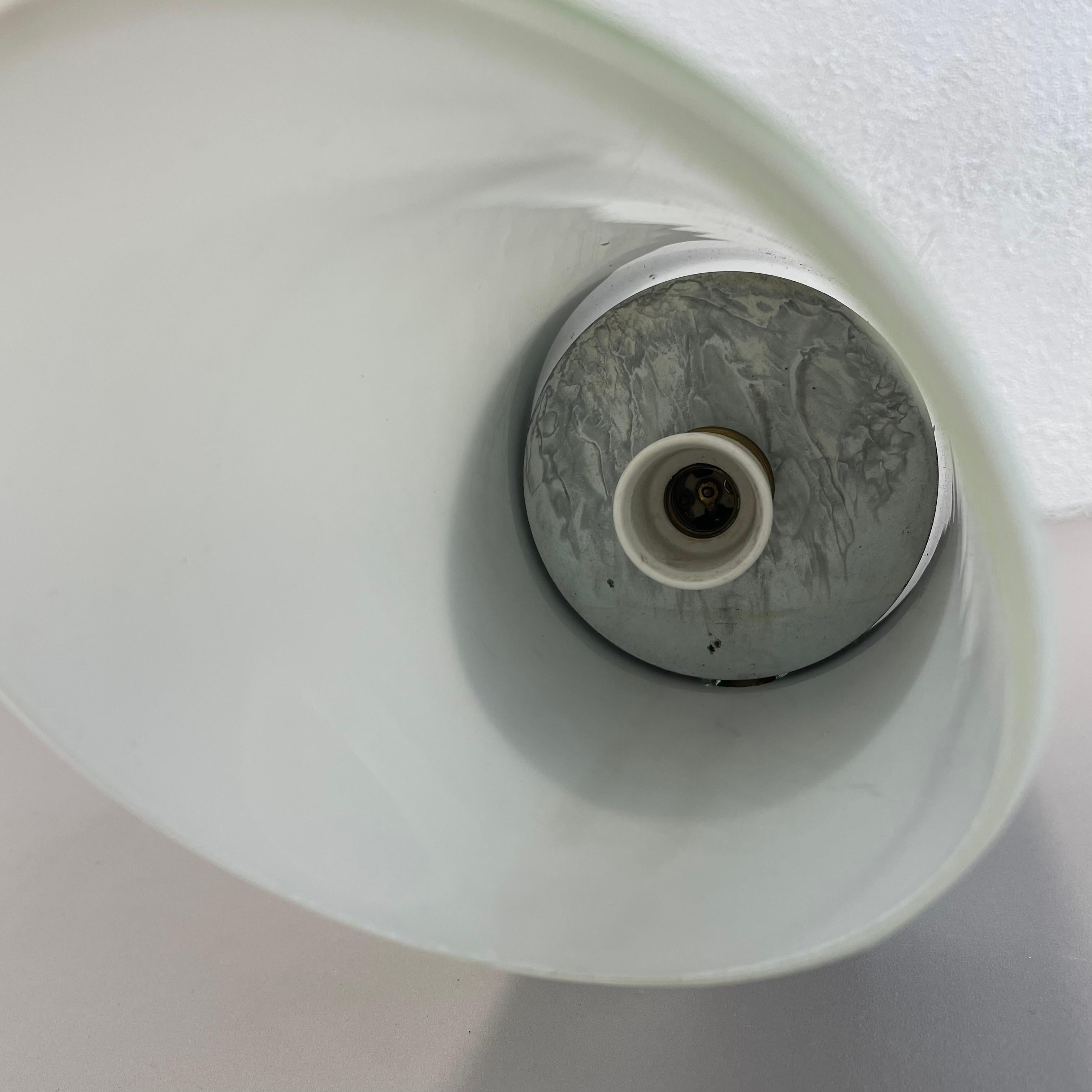rare xxl 40cm silver metal and satin glass tube 
