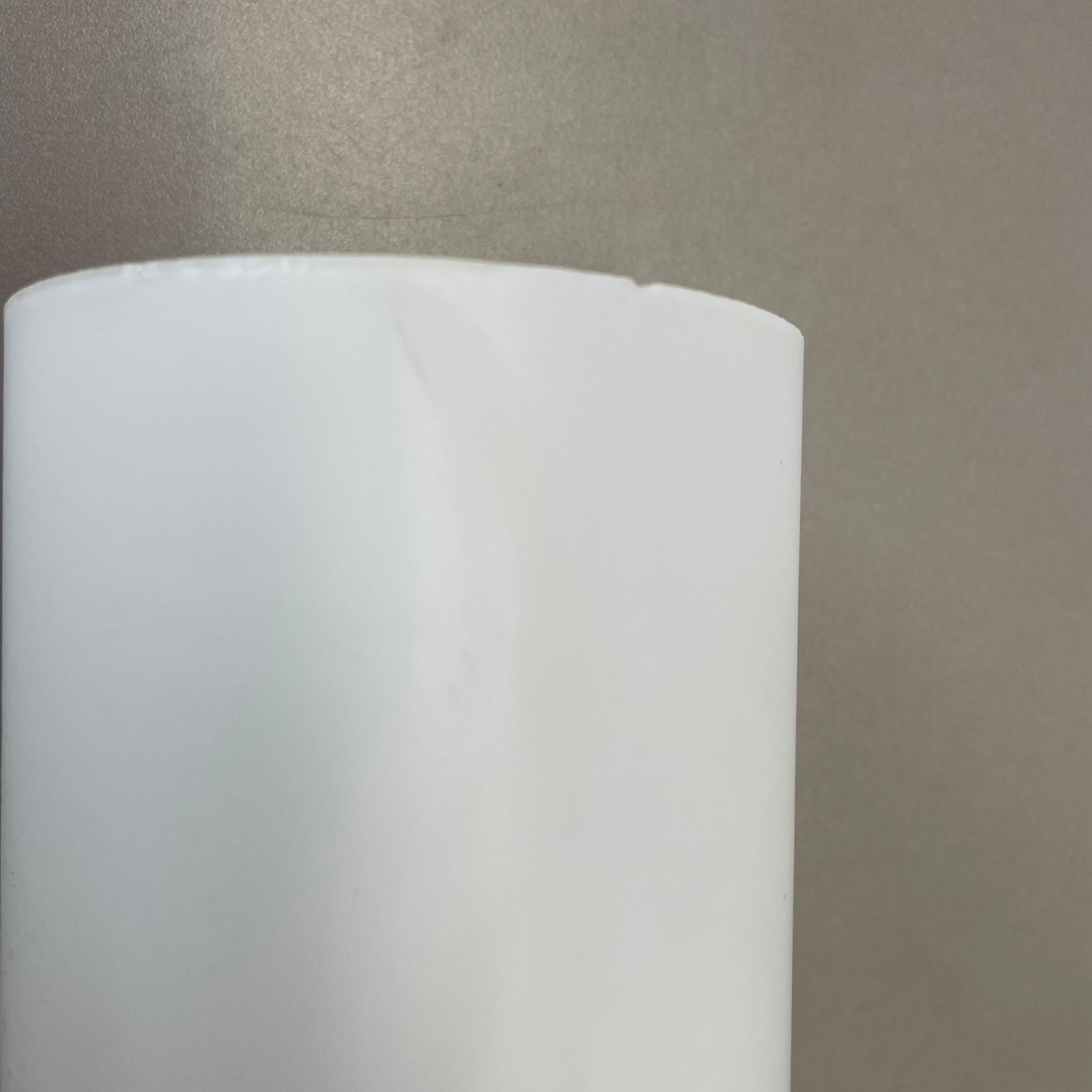 rare xxl 40cm silver metal and satin glass tube 