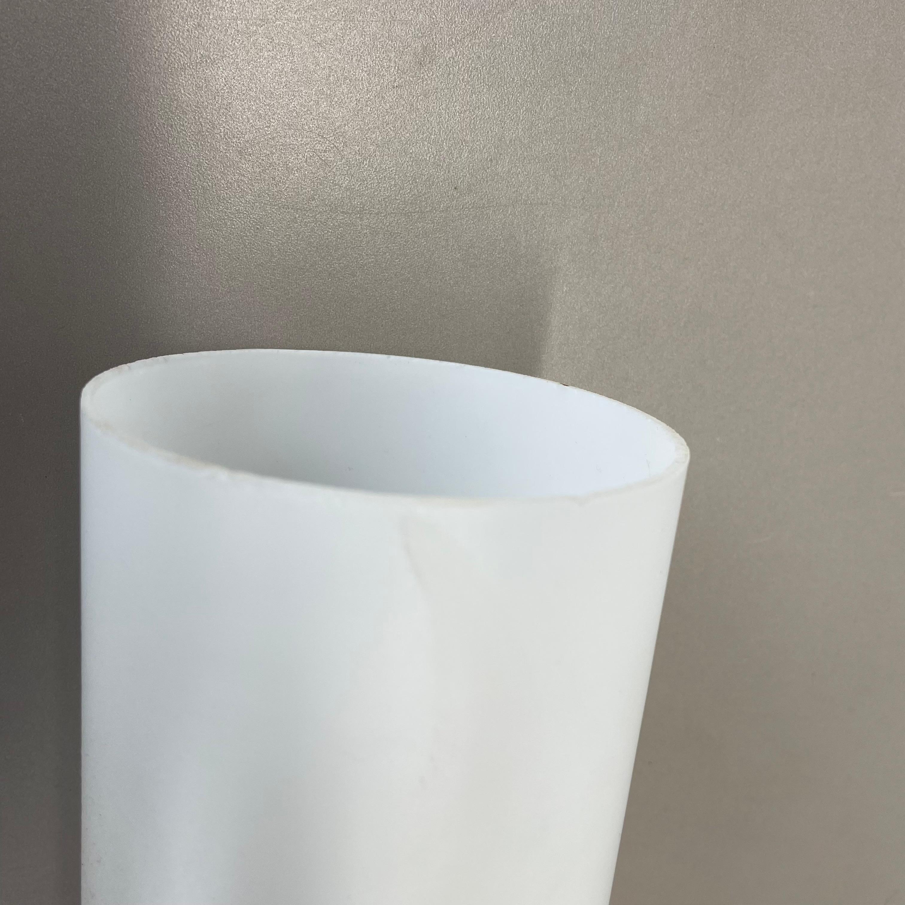 rare xxl 40cm silver metal and satin glass tube 