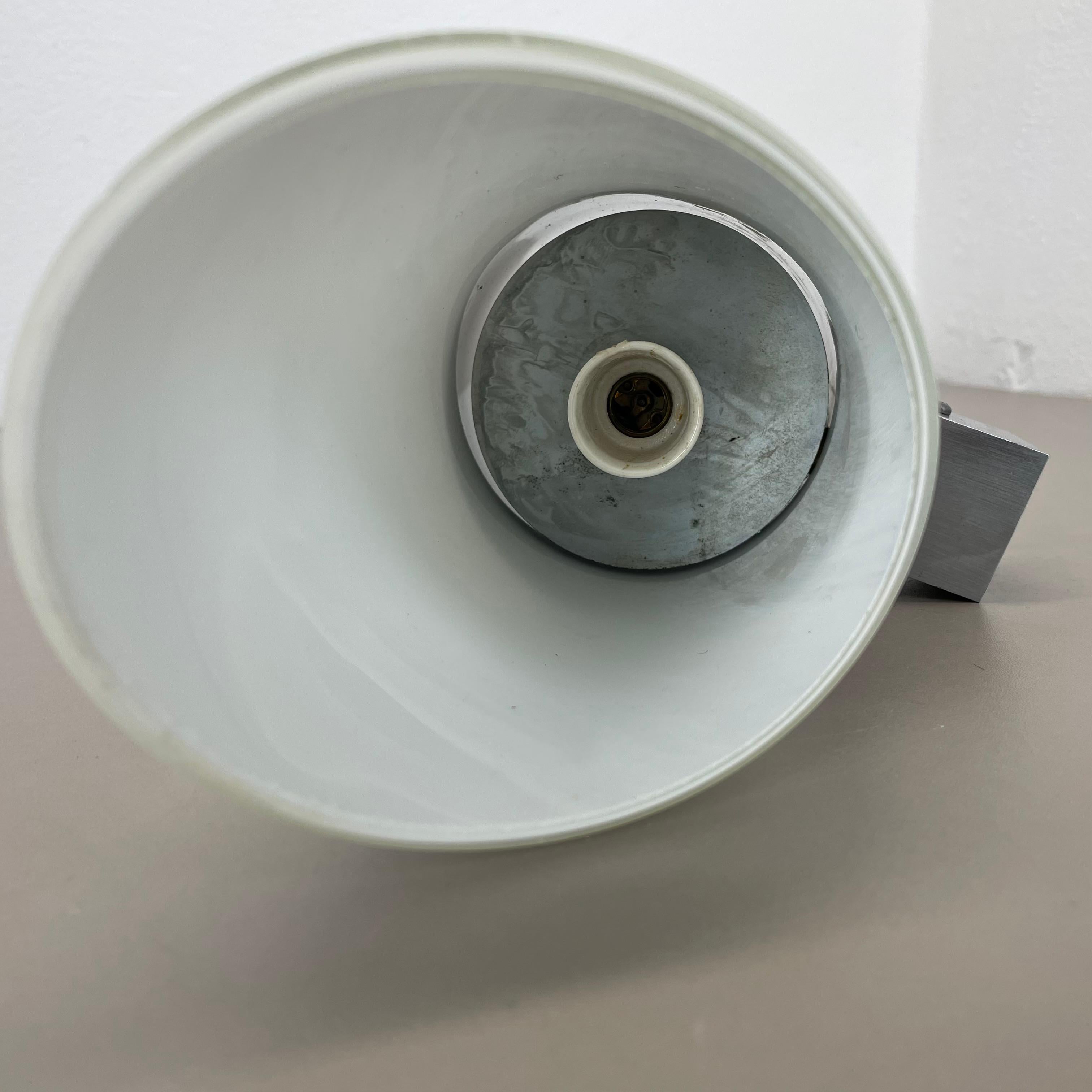 rare xxl 40cm silver metal and satin glass tube 