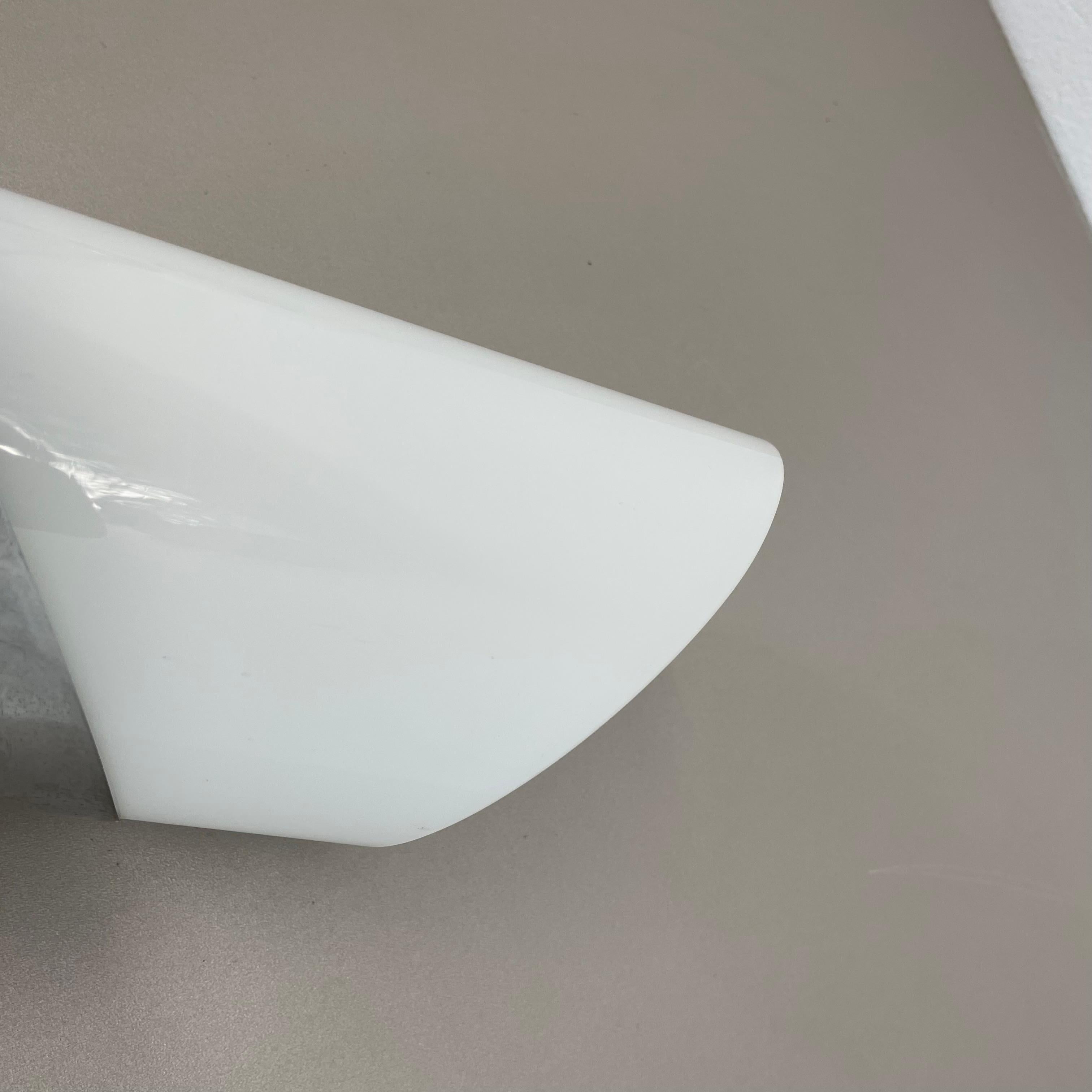 rare xxl 40cm silver metal and satin glass tube 