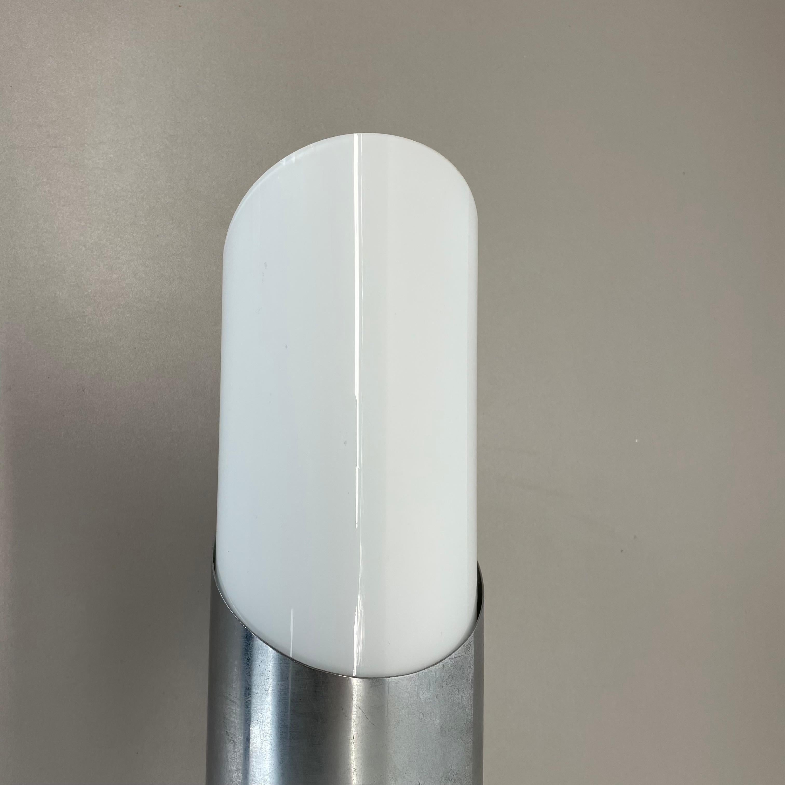 Metal rare xxl 40cm silver metal and satin glass tube 