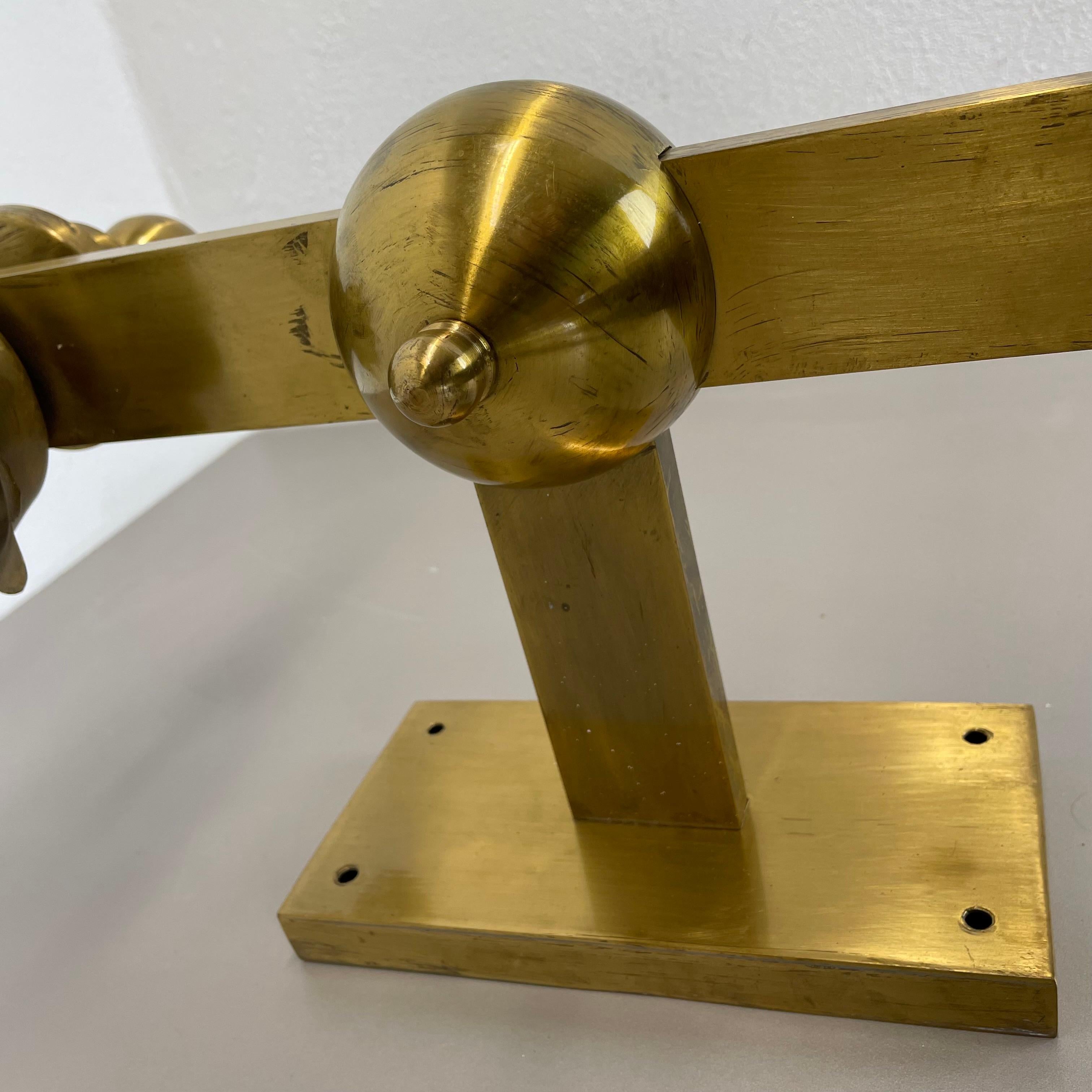 rare xxl art deco 65cm solid Brass Stilnovo Style Theatre Wall Light Italy 1950s For Sale 4