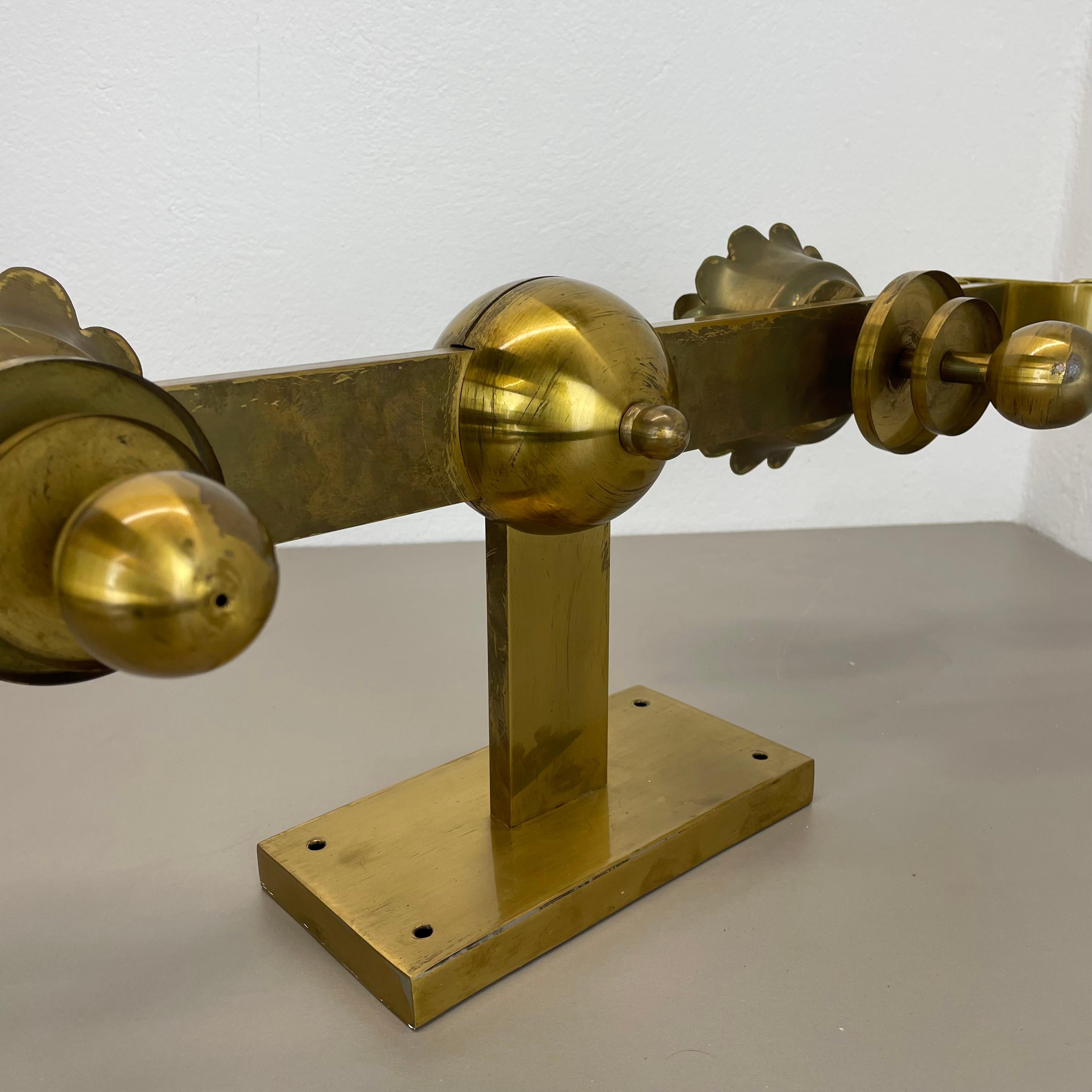 rare xxl art deco 65cm solid Brass Stilnovo Style Theatre Wall Light Italy 1950s For Sale 7