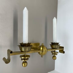 rare xxl art deco 65cm solid Brass Stilnovo Style Theatre Wall Light Italy 1950s