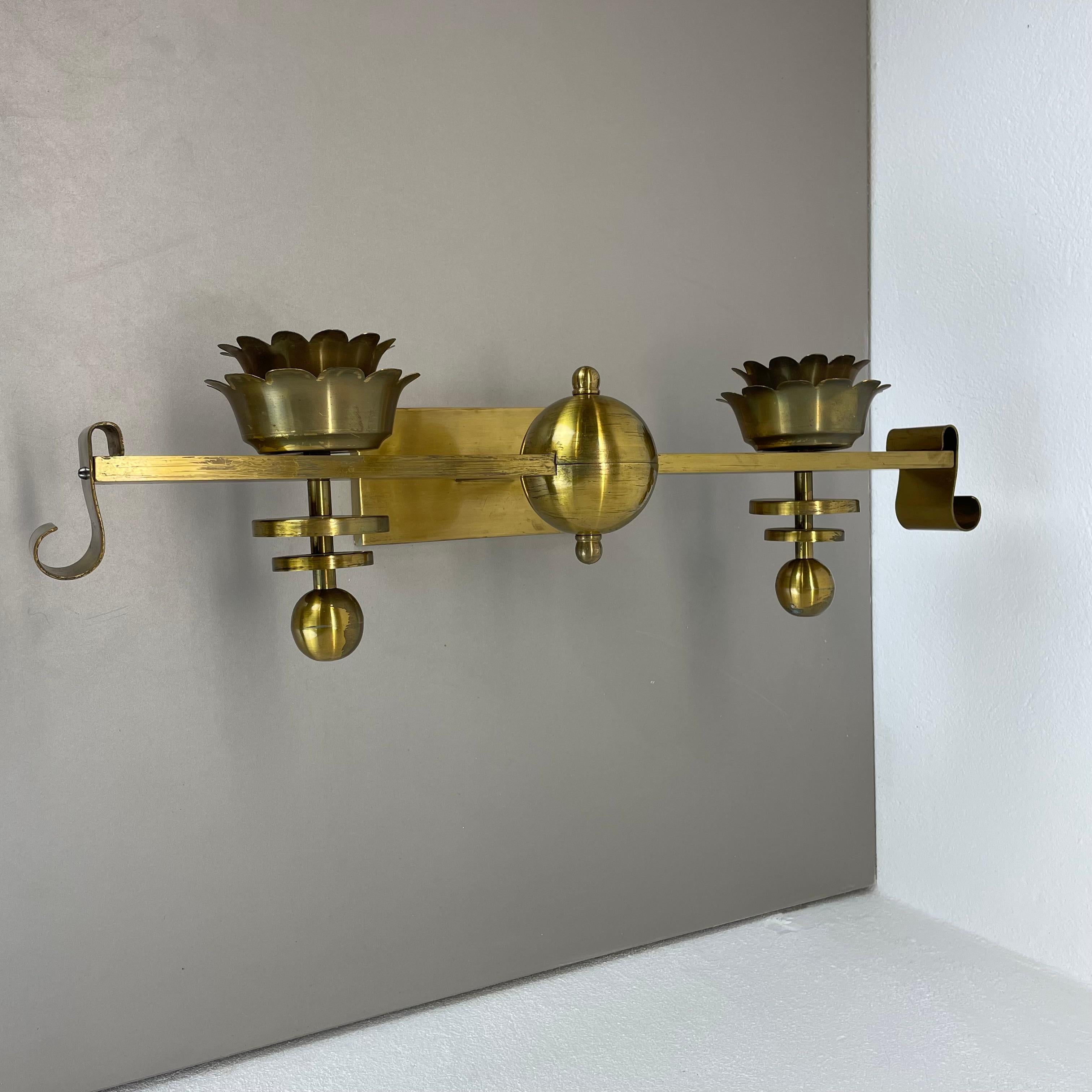 Mid-Century Modern rare xxl art deco 65cm solid Brass Stilnovo Style Theatre Wall Light Italy 1950s For Sale