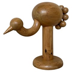 Rare modèle d'exposition XXL, sculpture d'autruche en bois de Kaija Aarikka (Finlande)