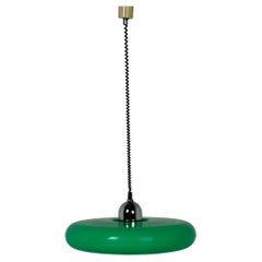 Vintage Rare XXL Green Guzzini UFO Pendant Light