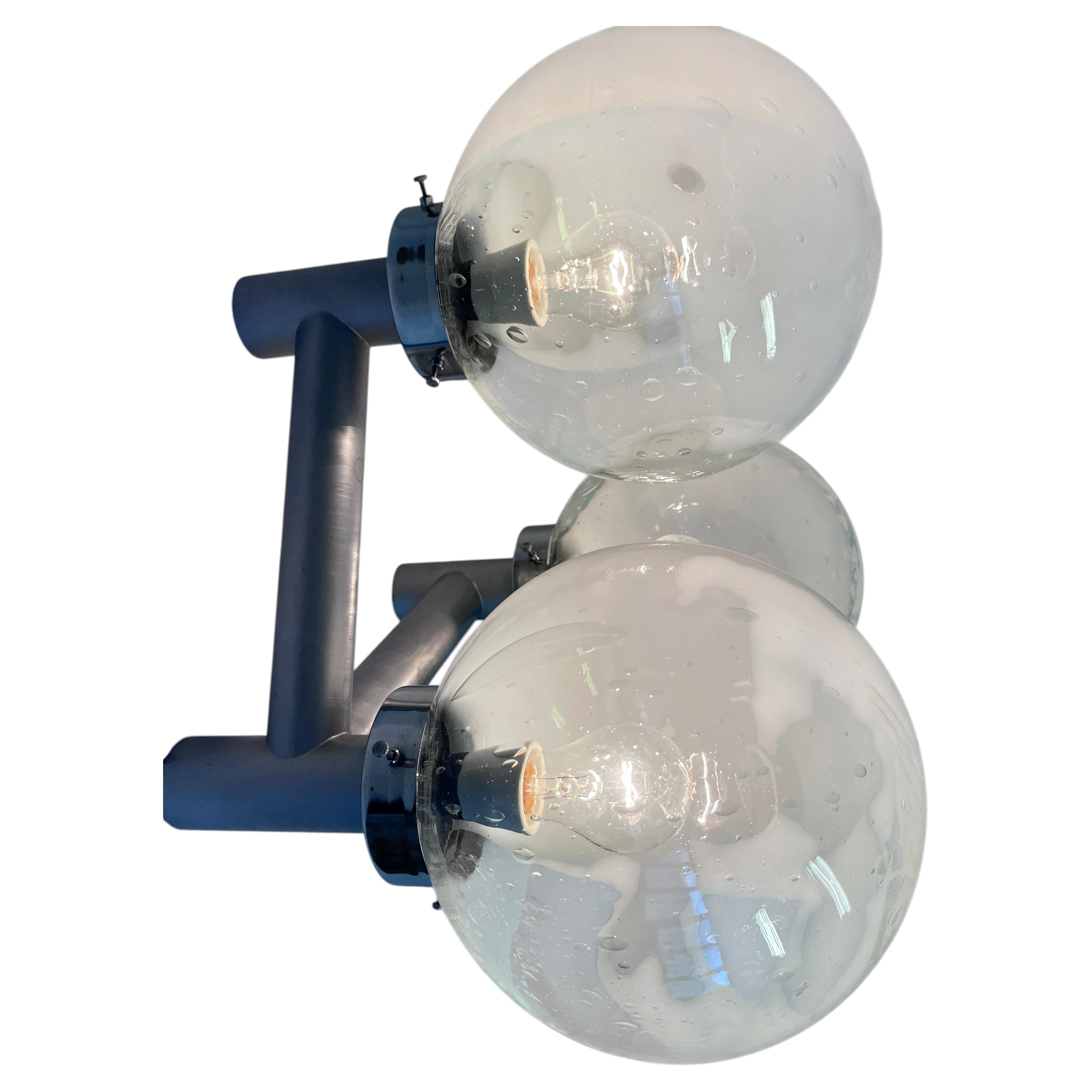 Rare XXL Mid century ART Glass Wall hotel Light / lamp - around 1970s For Sale