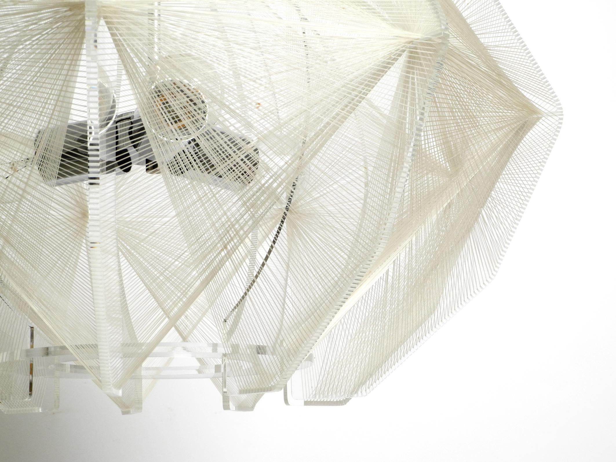 Rare XXL Nylon Thread Plexiglas Pendant Lamp by Paul Secon for Sompex 5