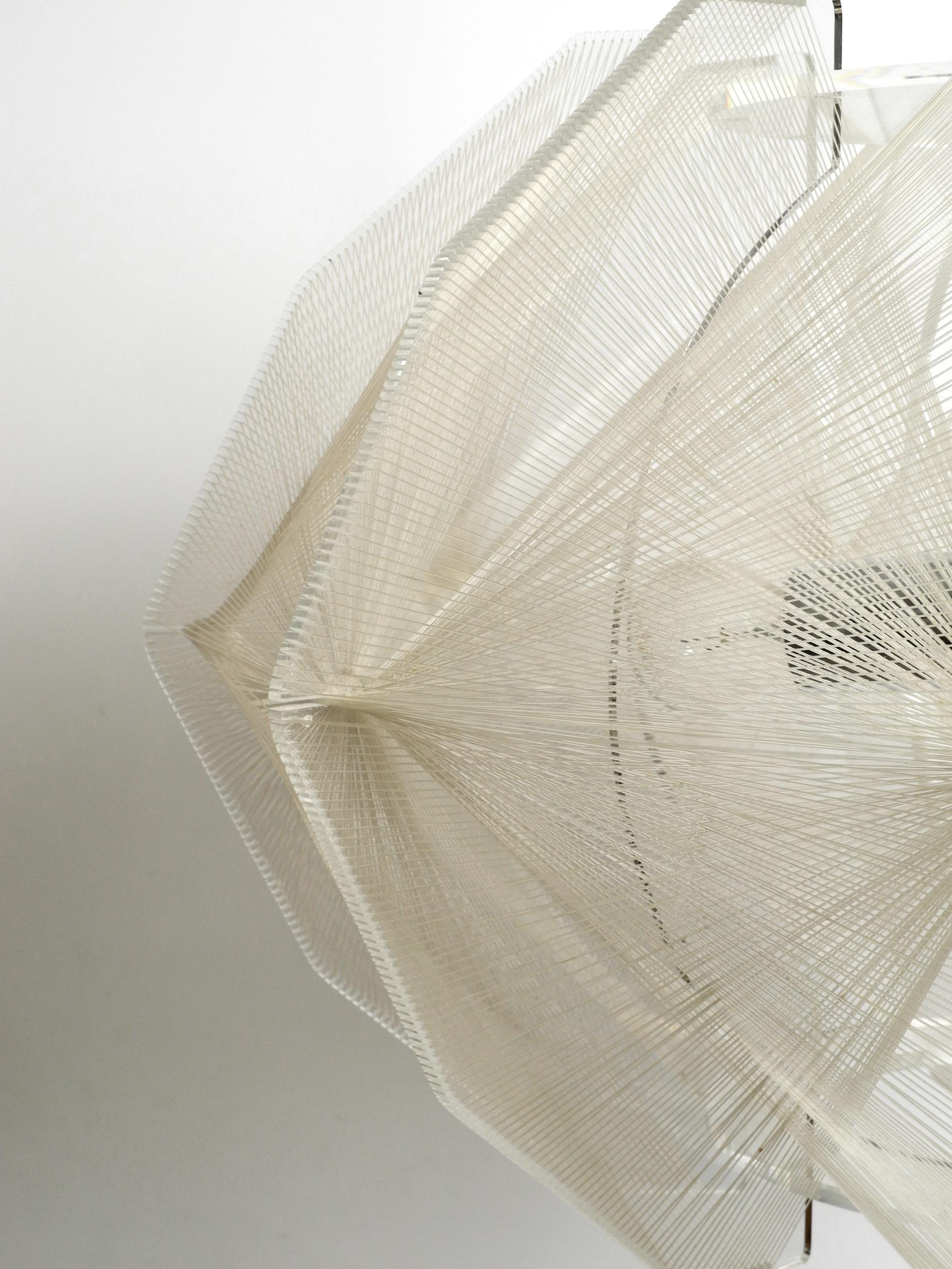 Rare XXL Nylon Thread Plexiglas Pendant Lamp by Paul Secon for Sompex 6