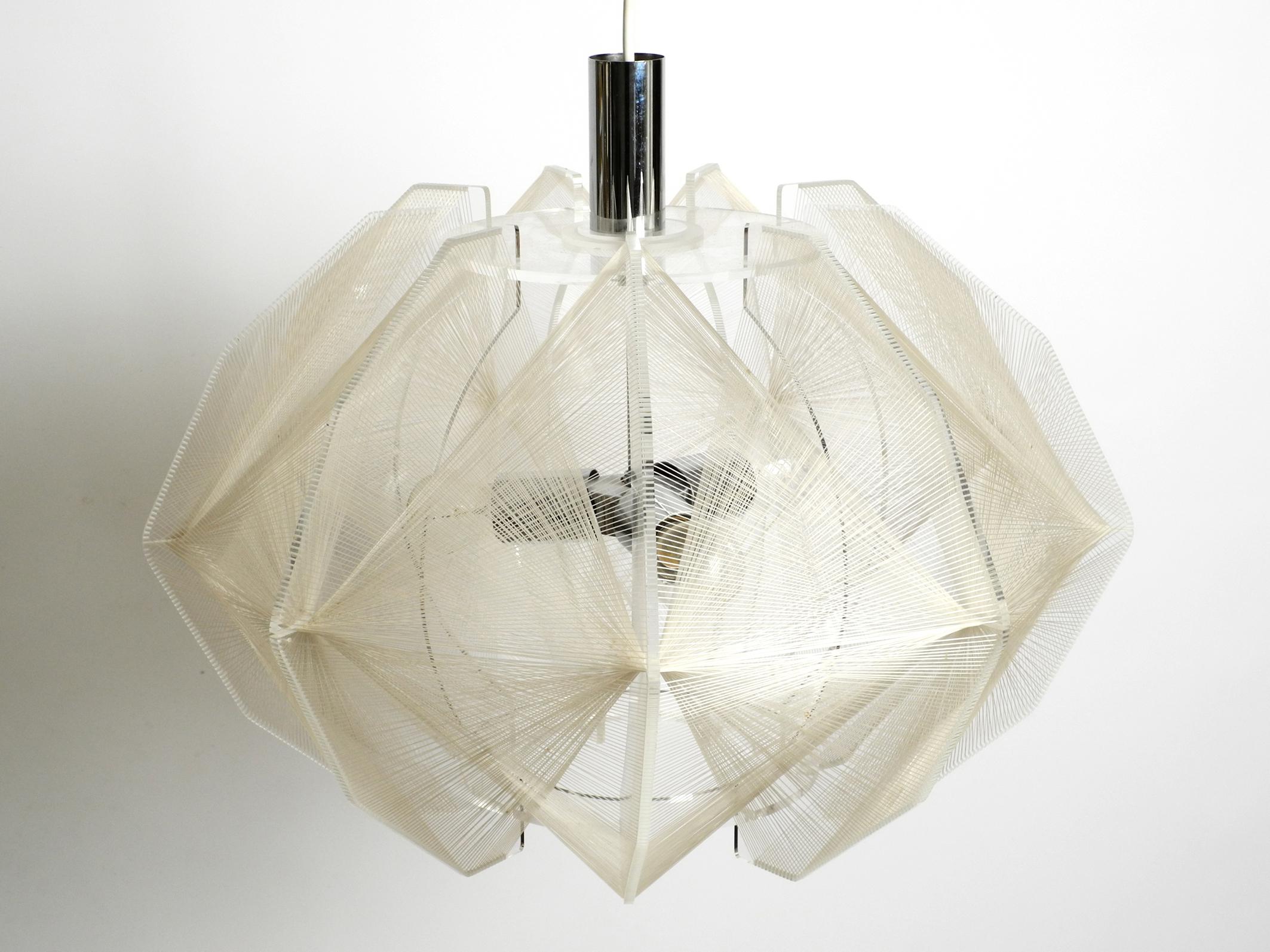 Rare XXL Nylon Thread Plexiglas Pendant Lamp by Paul Secon for Sompex 9