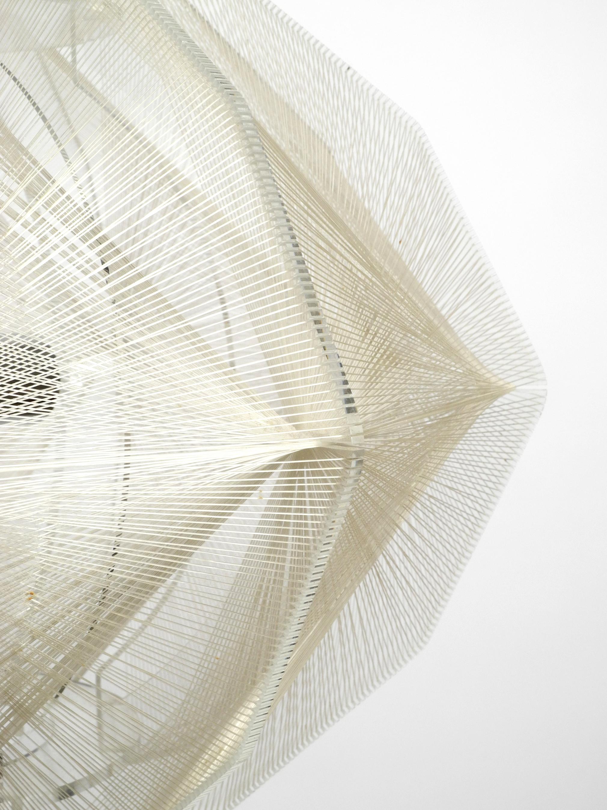 Metal Rare XXL Nylon Thread Plexiglas Pendant Lamp by Paul Secon for Sompex
