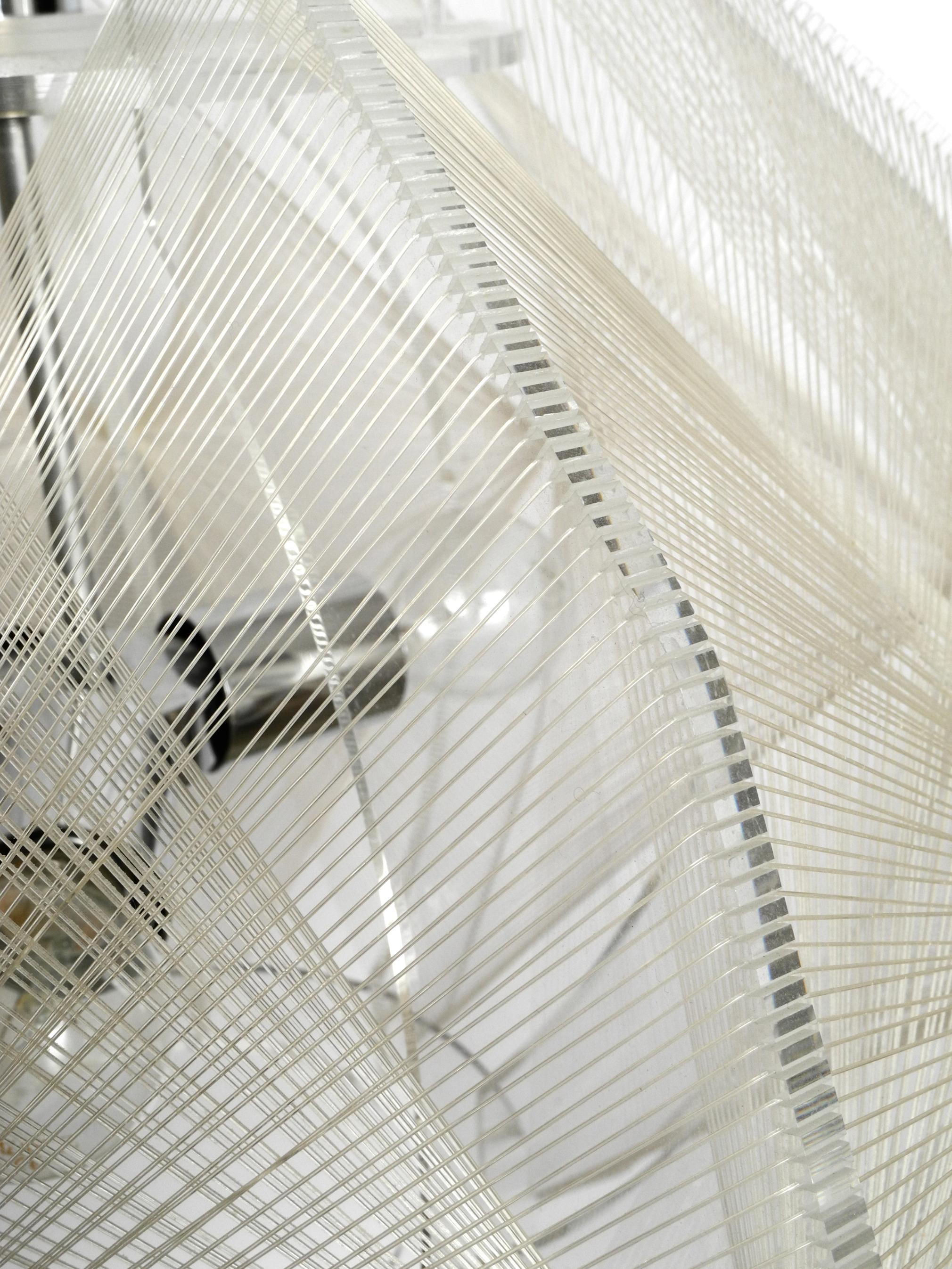 Rare XXL Nylon Thread Plexiglas Pendant Lamp by Paul Secon for Sompex 2