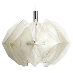 Rare XXL Nylon Thread Plexiglas Pendant Lamp by Paul Secon for Sompex