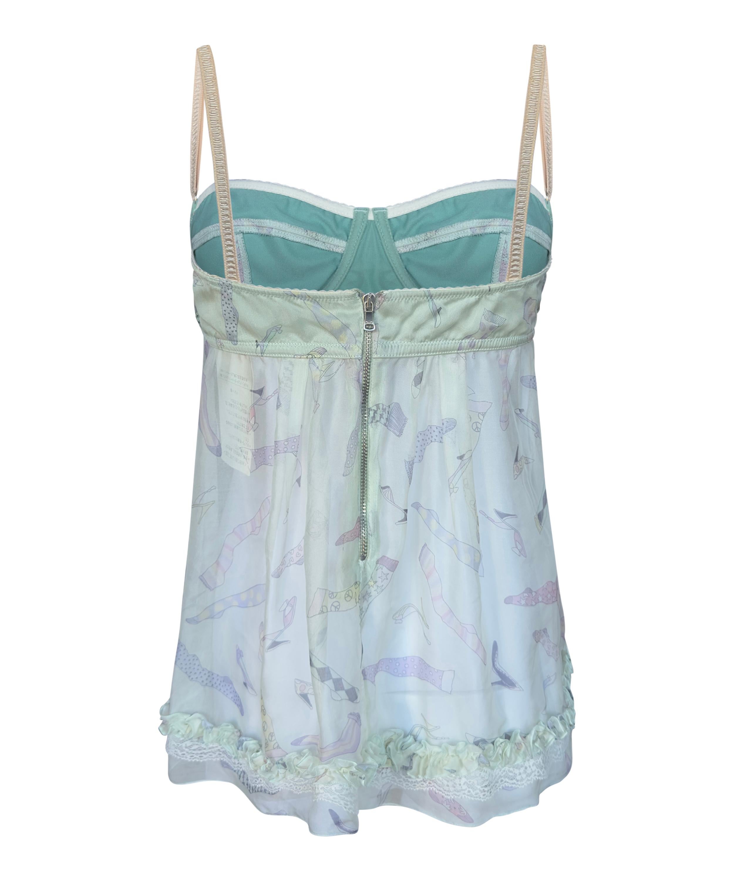 Rare Y2K  Dreamy Dolce and Gabbana top   silk bustier  In Excellent Condition For Sale In London, GB