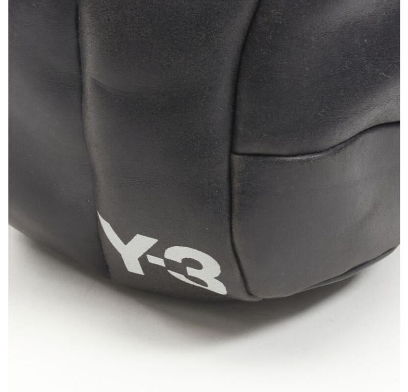 rare Y3 YOHJI YAMAMOTO ADIDAS volleyball sac à bandoulière en cuir vieilli 3