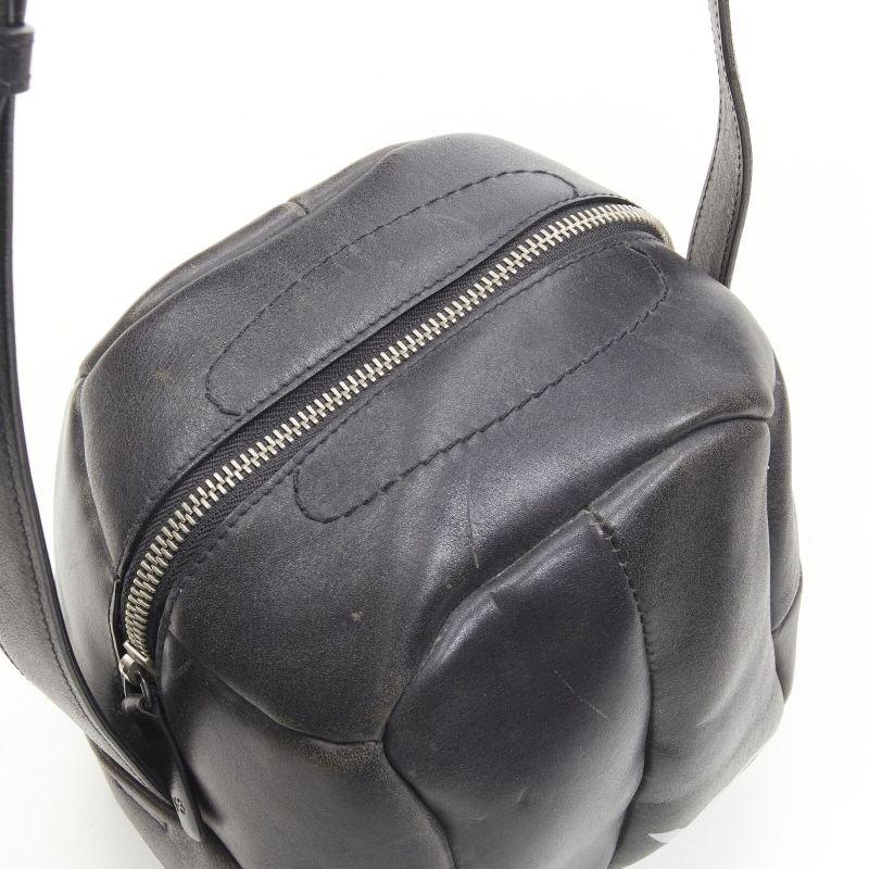 rare Y3 YOHJI YAMAMOTO ADIDAS volleyball distressed leather crossbody bag For Sale 4