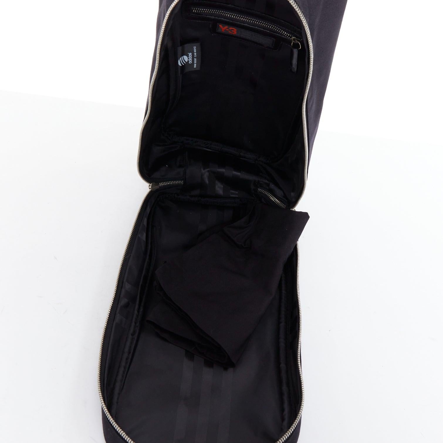rare Y3 YOHJI YAMAMOTO pink cyclist embroidery black leather top handle bag For Sale 4