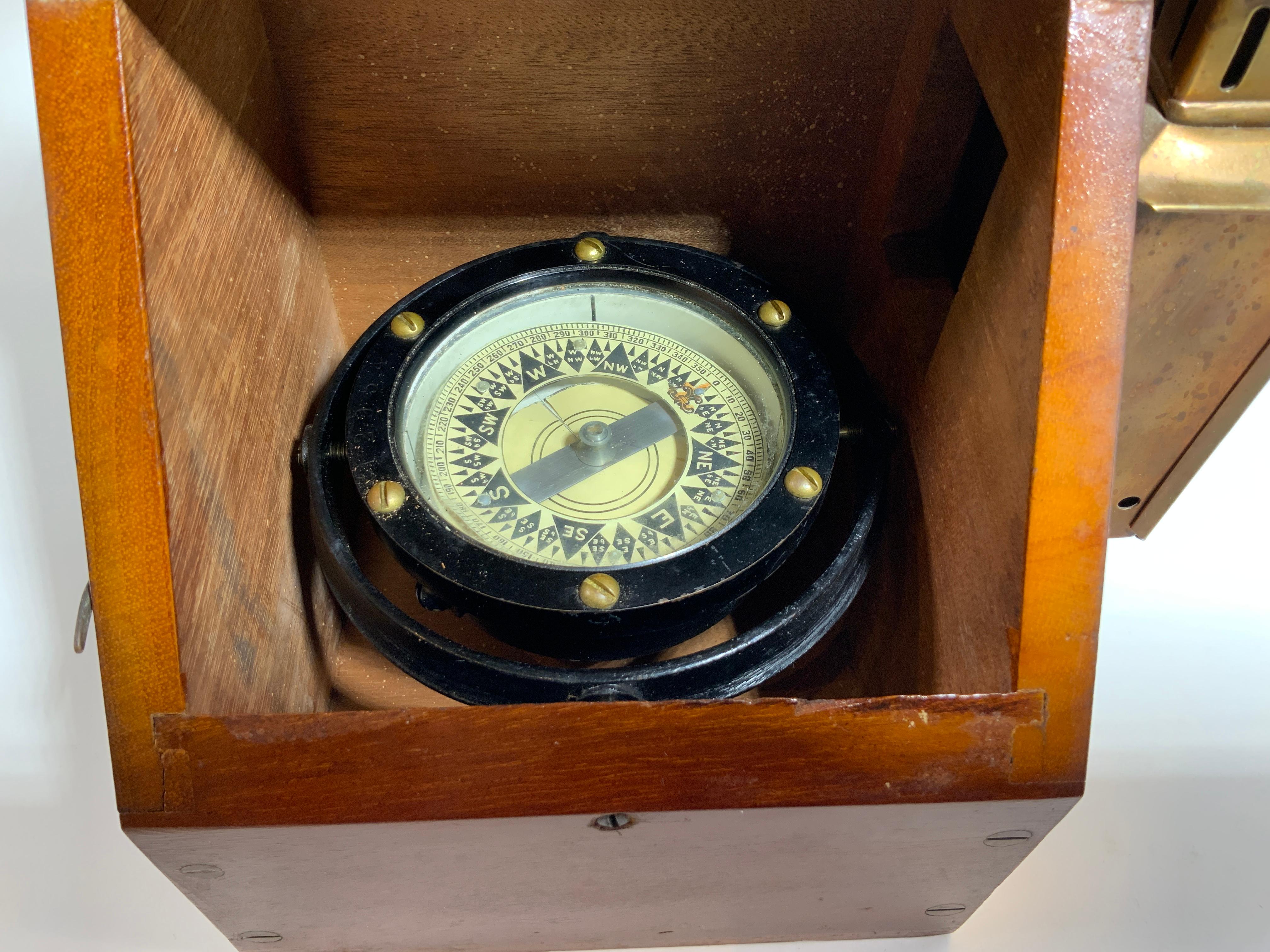 Early 20th Century Rare Yacht Binnacle with Compass For Sale