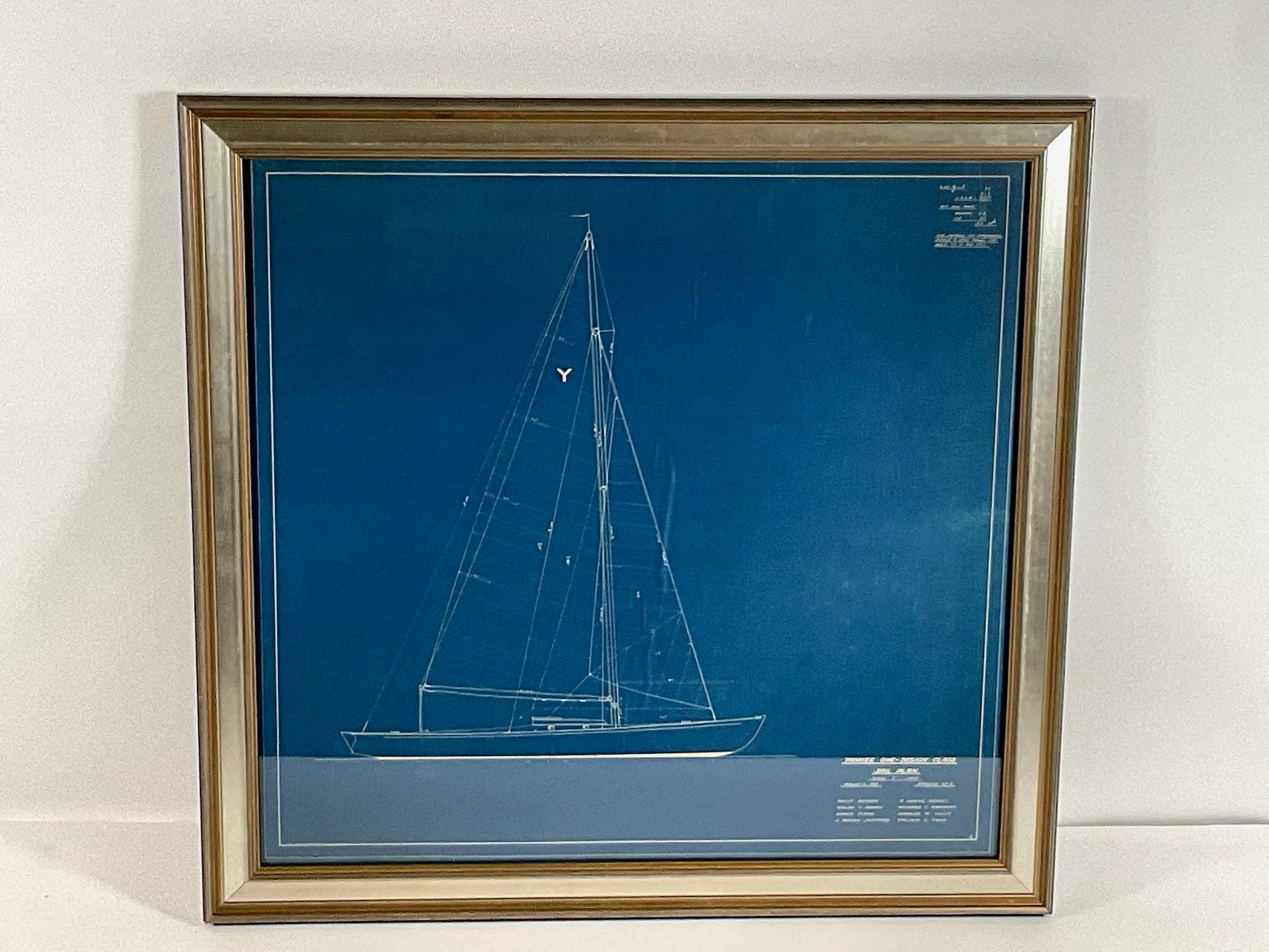 North American Rare Yankee One Design Class Blueprint For Sale