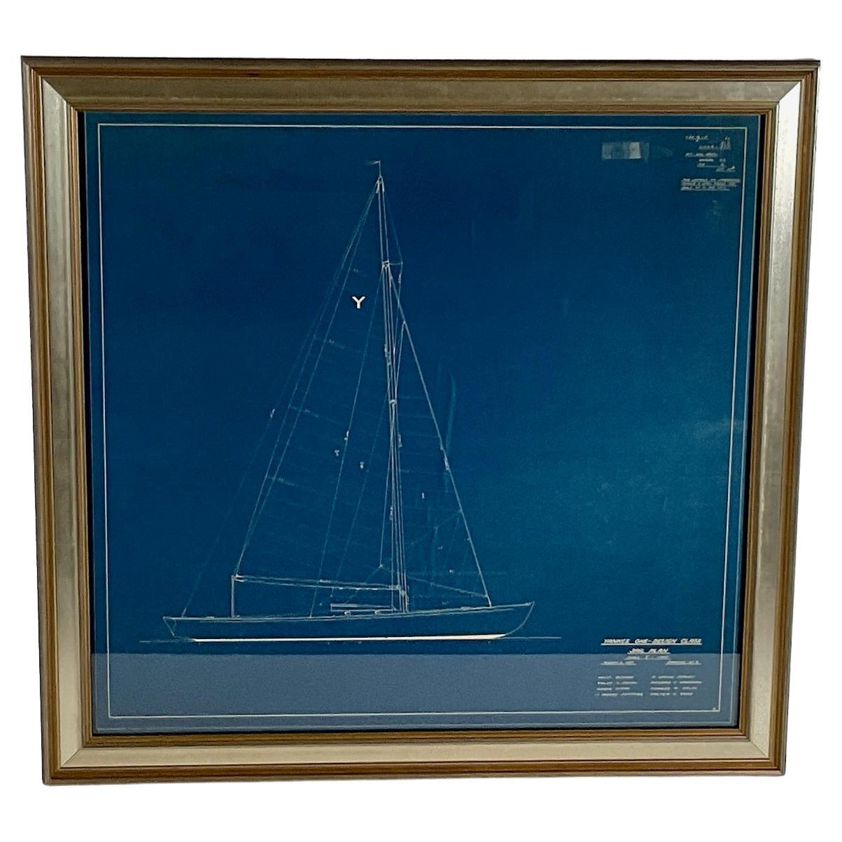 Rare Yankee One Design Class Blueprint For Sale