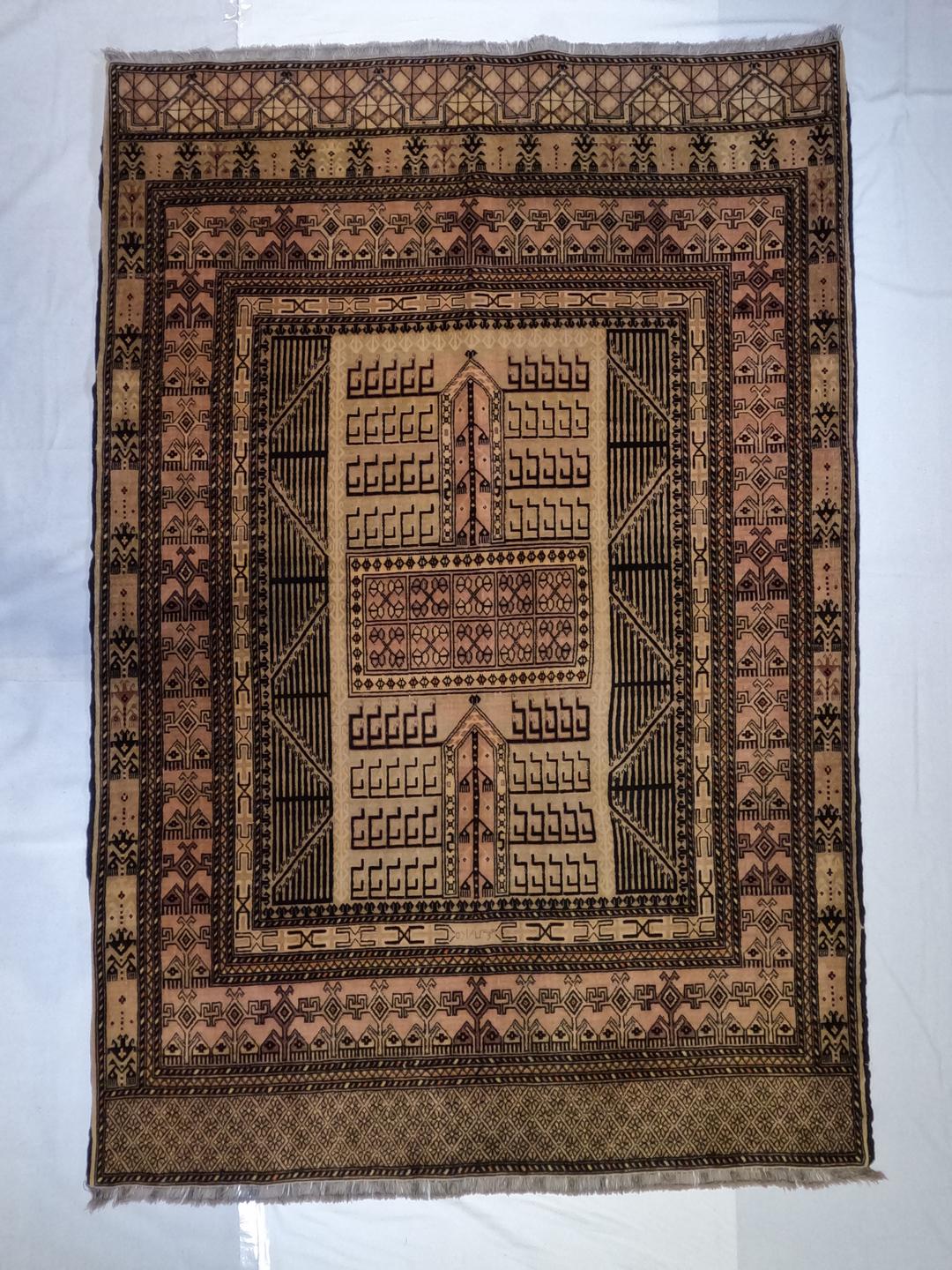 Persian Rare Yazd Tribal Vintage Semi Antique  Goat and lambs wool  For Sale