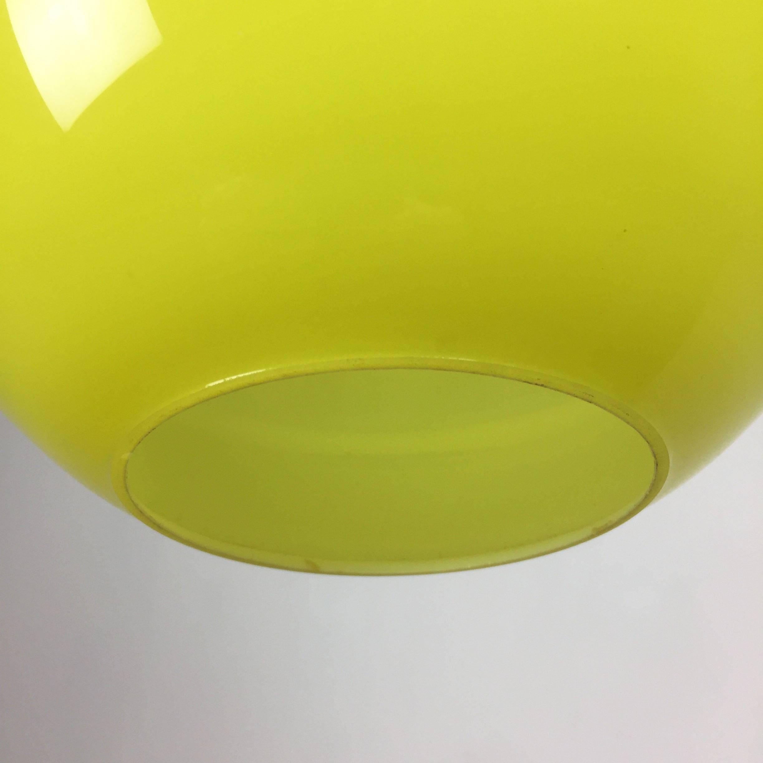 20th Century Rare Yellow German Glass Hanging Light Made by Peill & Putzler, Germany, 1970s