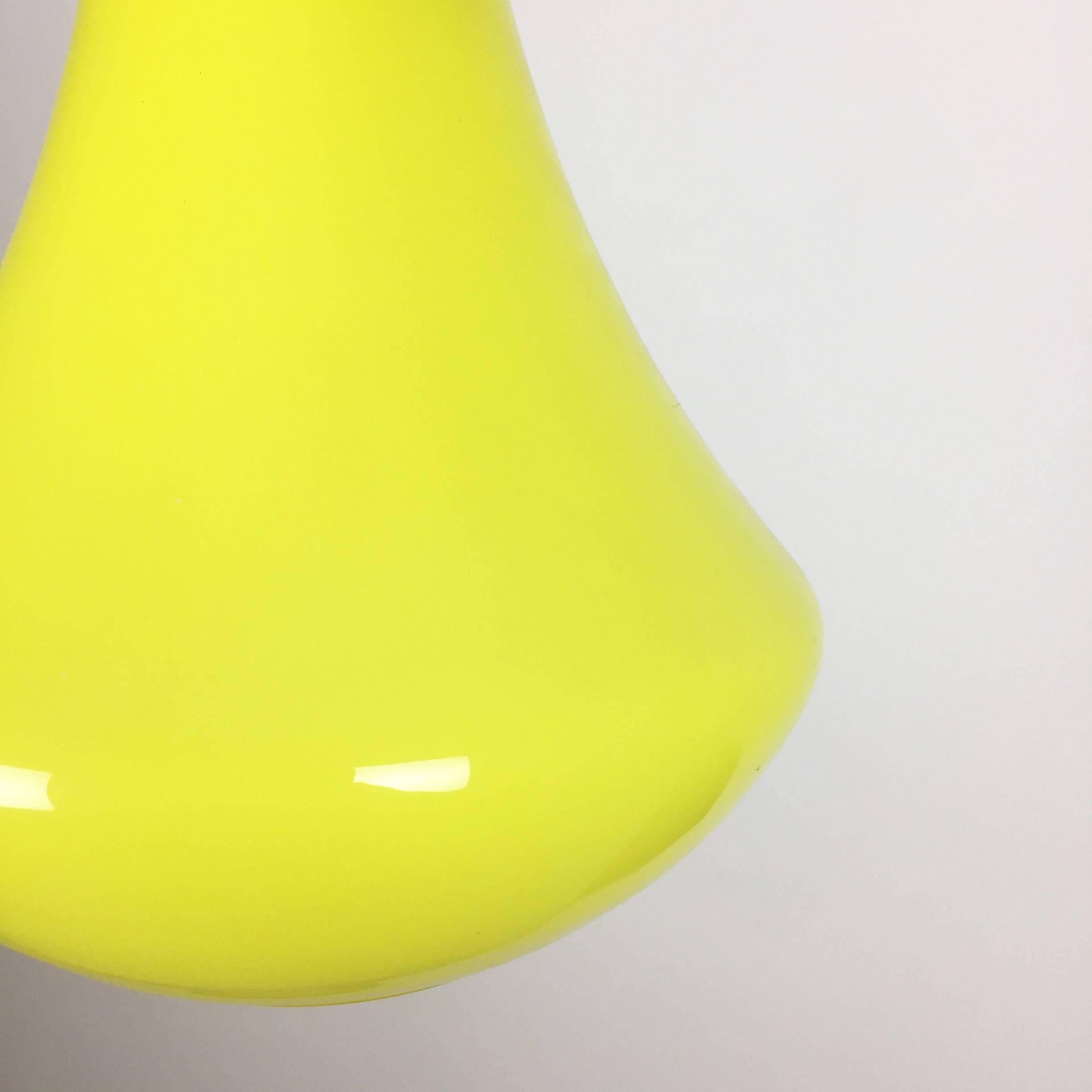 Rare Yellow German Glass Hanging Light Made by Peill & Putzler, Germany, 1970s 2