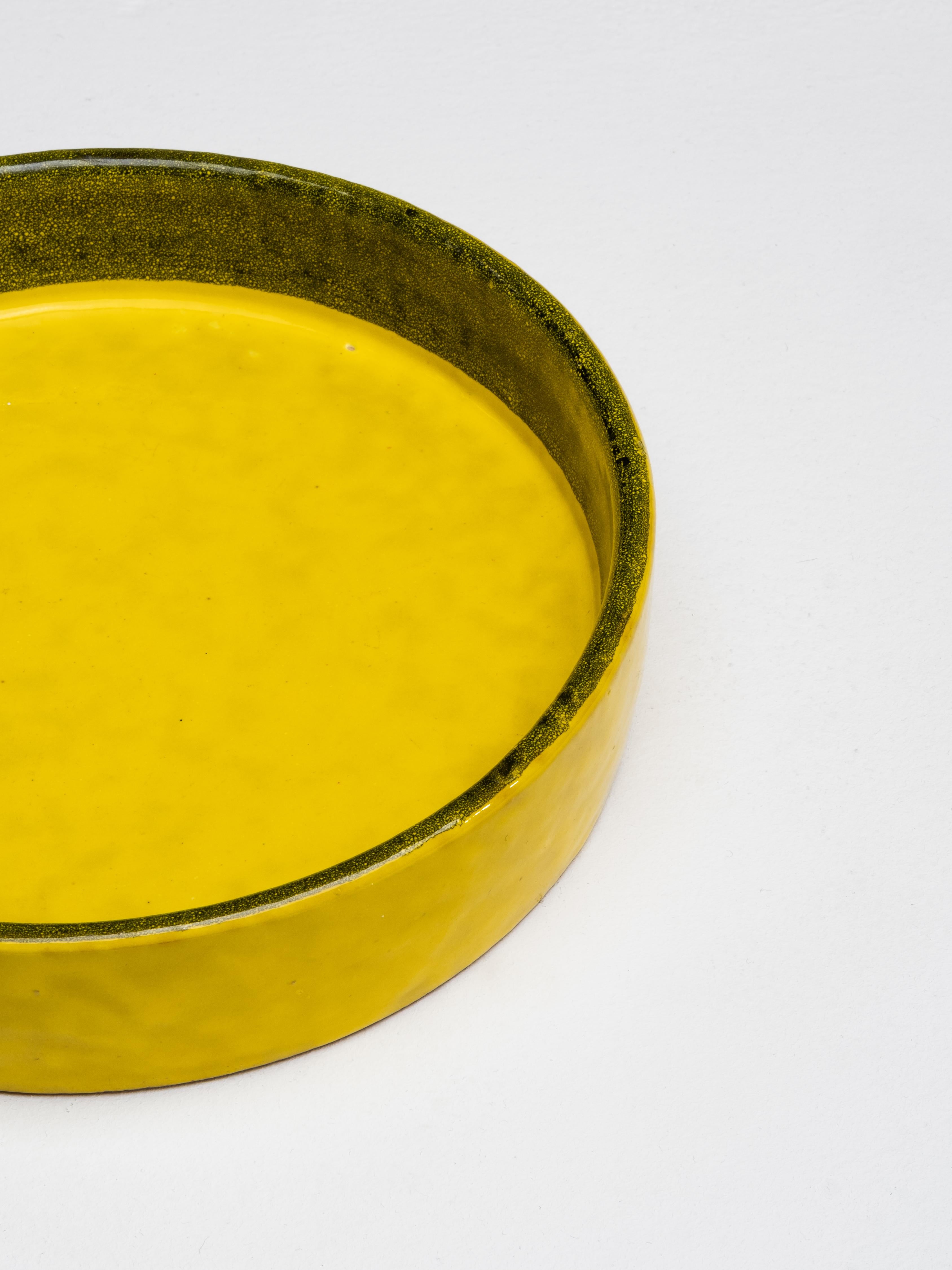 Seltene gelb glasierte Schale von Aldo Londi für Bitossi, Italien, 1960er Jahre (Italienisch) im Angebot