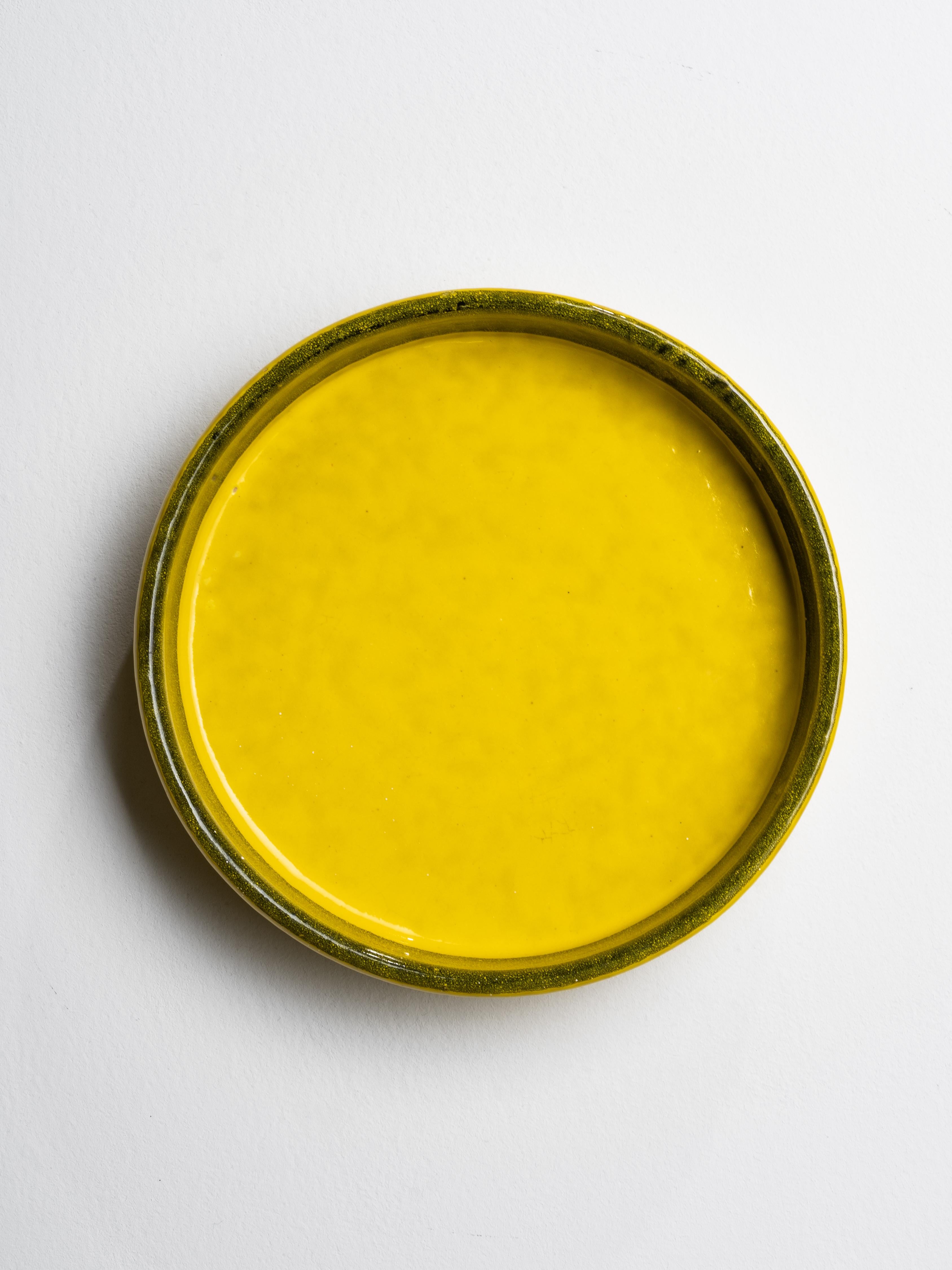 Seltene gelb glasierte Schale von Aldo Londi für Bitossi, Italien, 1960er Jahre (Glasiert) im Angebot