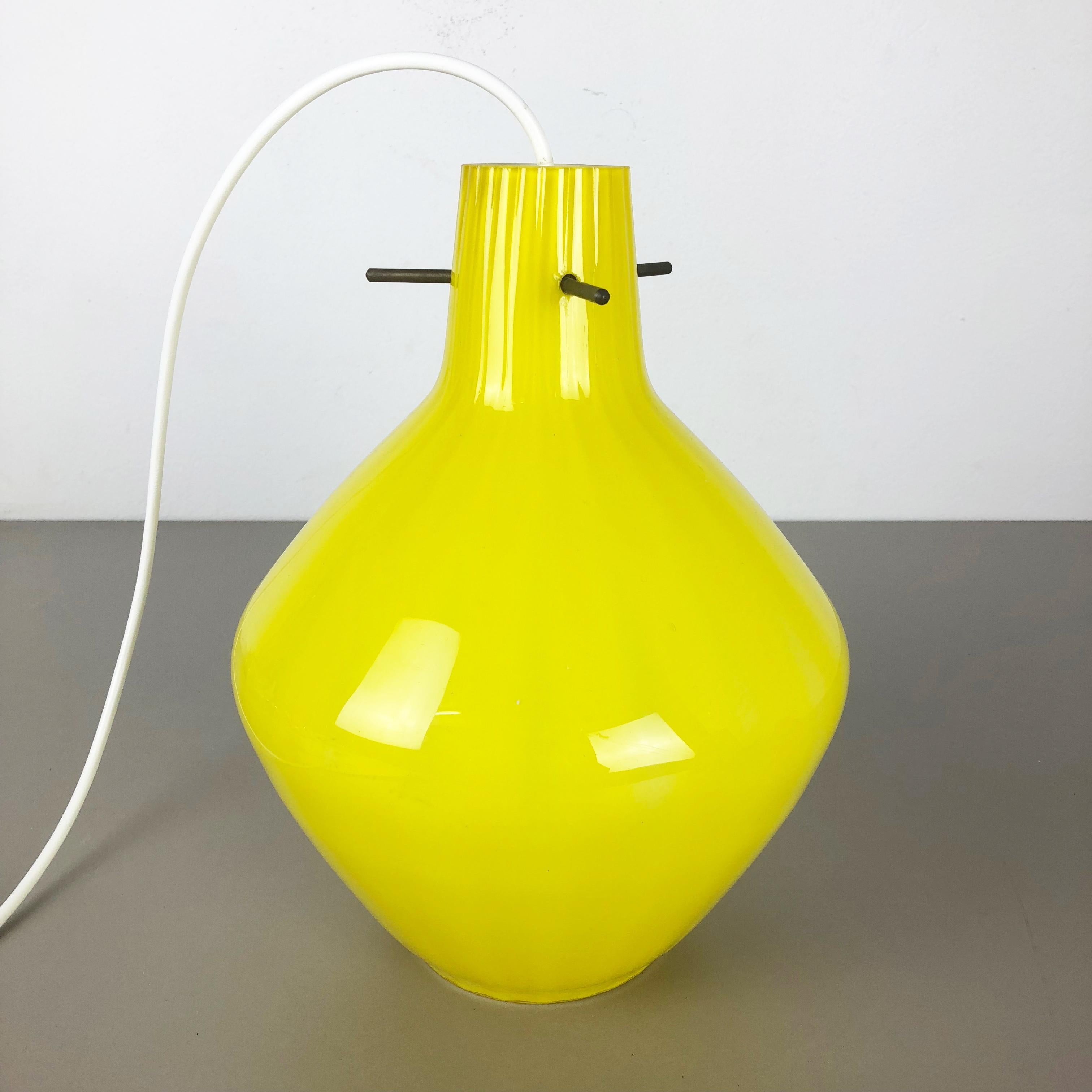 Rare Yellow Murano Glass Hanging Light Stilnovo Style, Italy, 1960s 1