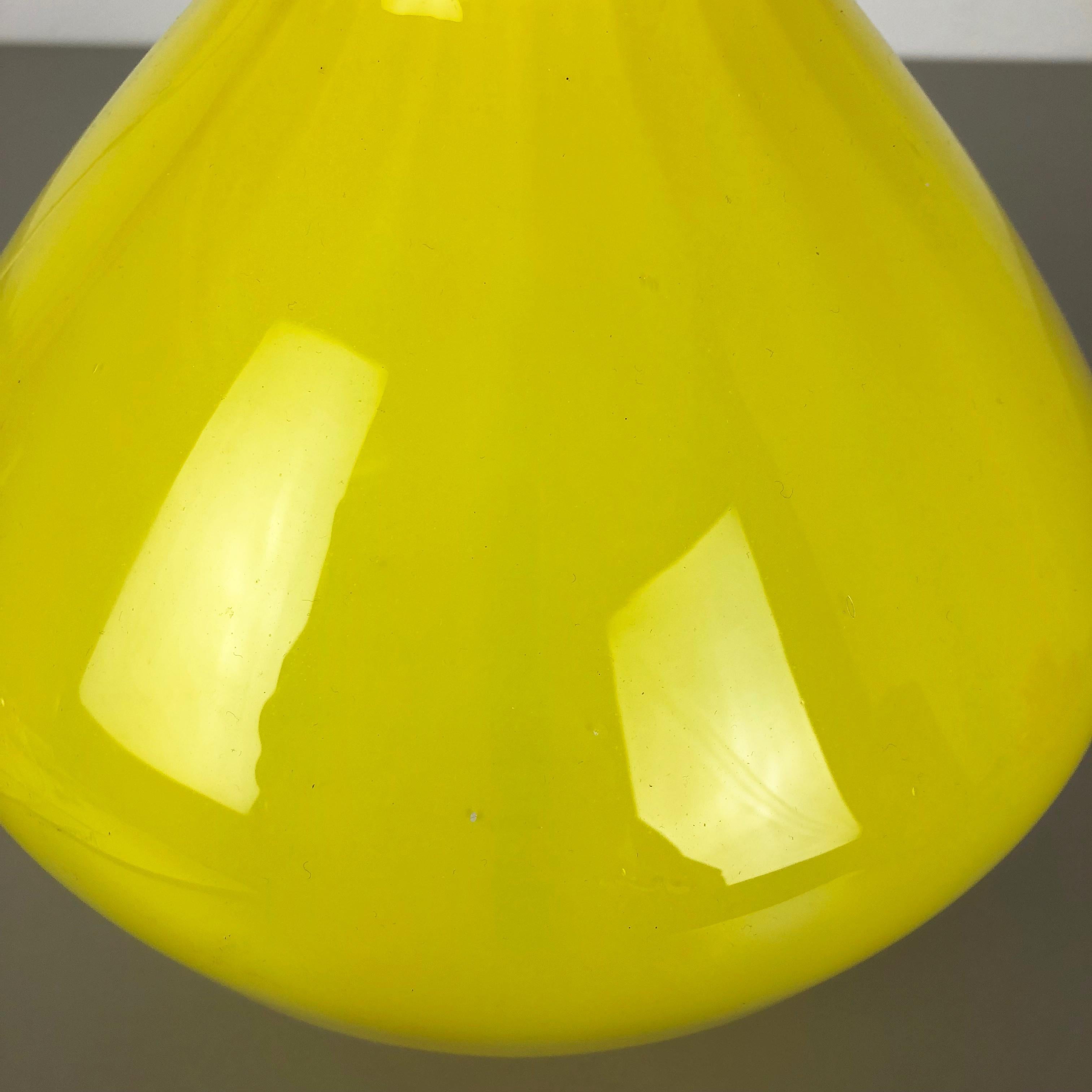 Rare Yellow Murano Glass Hanging Light Stilnovo Style, Italy, 1960s 3