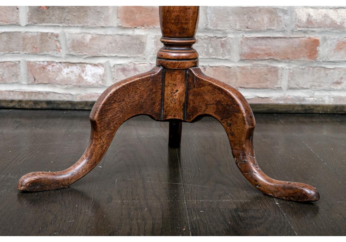 Rare Yew Wood Top Queen Anne Style Wine Table  Ca 1760 In Distressed Condition For Sale In Bridgeport, CT
