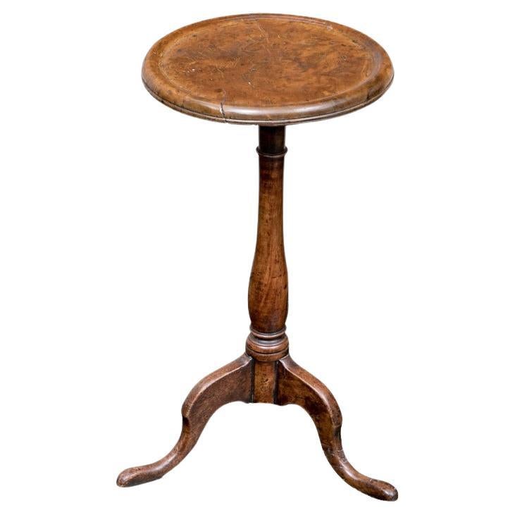 Rare Yew Wood Top Queen Anne Style Wine Table  Ca 1760