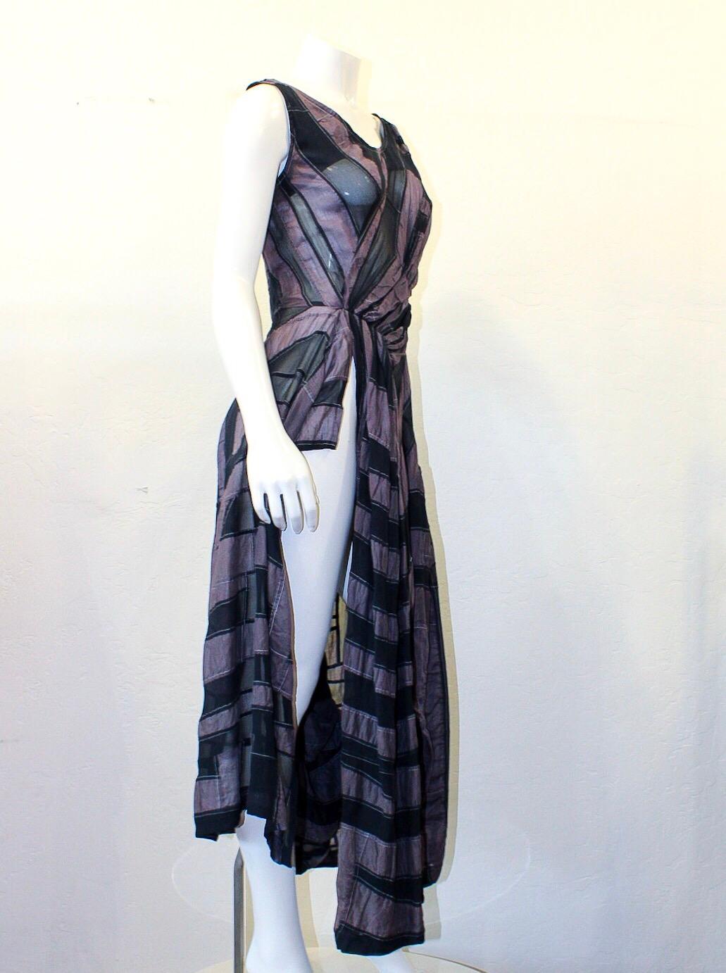 Yohji Yamamoto Asymmetrical Stripe Dress In Good Condition In Scottsdale, AZ