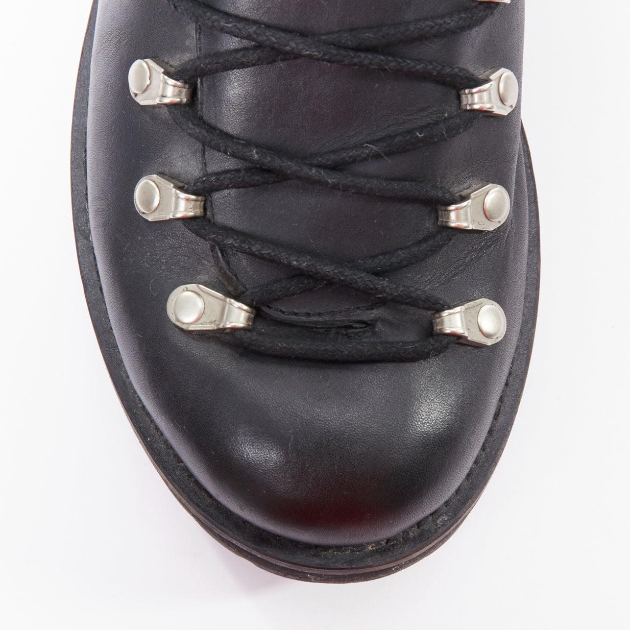 rare YOHJI YAMAMOTO black leather silver eyelet combat hiker boots JP3 EU41 1