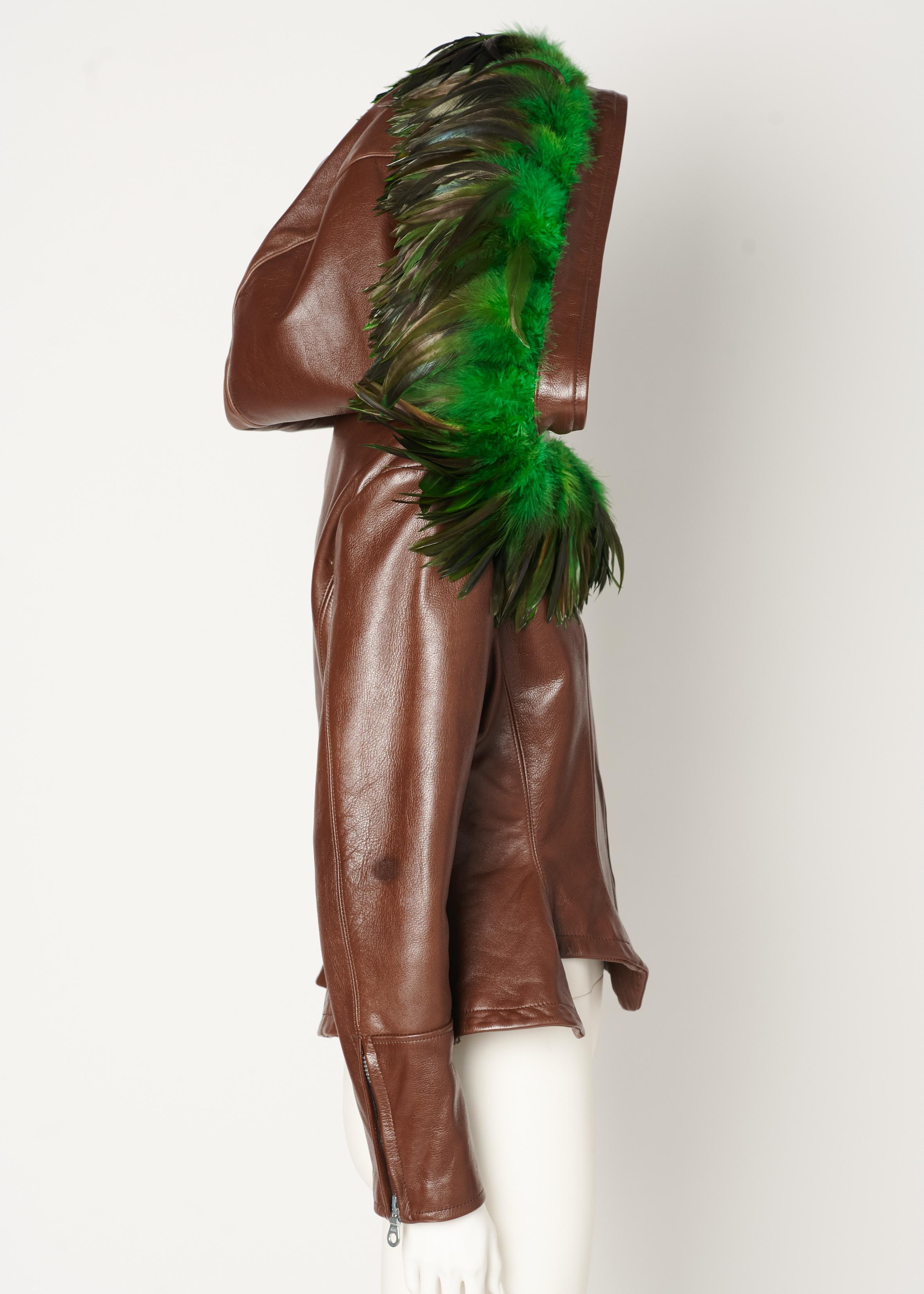 Rare Yohji Yamamoto Runway Leather & Feathers Shorts Suit Ensemble, FW 1991-1992 For Sale 7