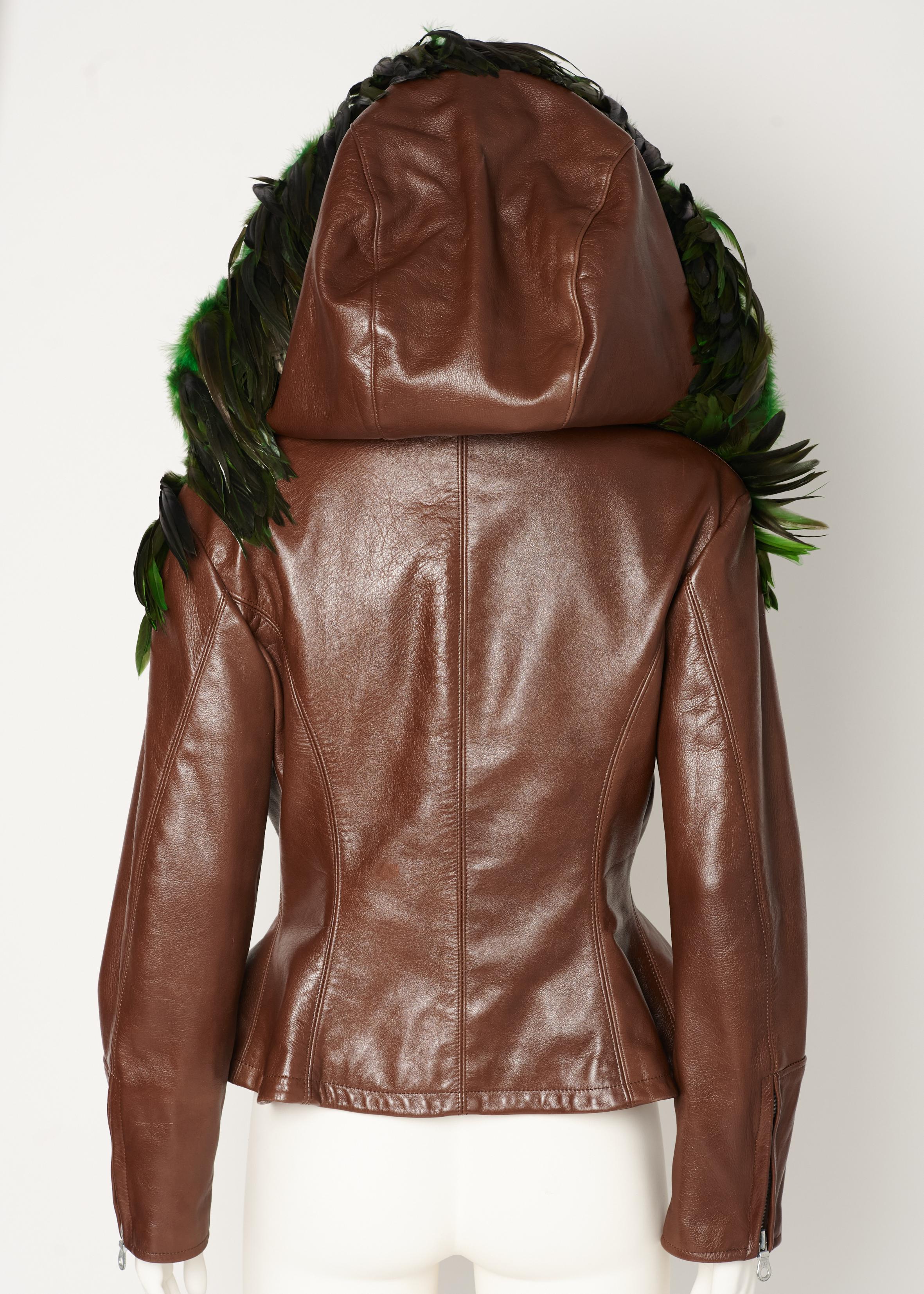 Rare Yohji Yamamoto Runway Leather & Feathers Shorts Suit Ensemble, FW 1991-1992 For Sale 11
