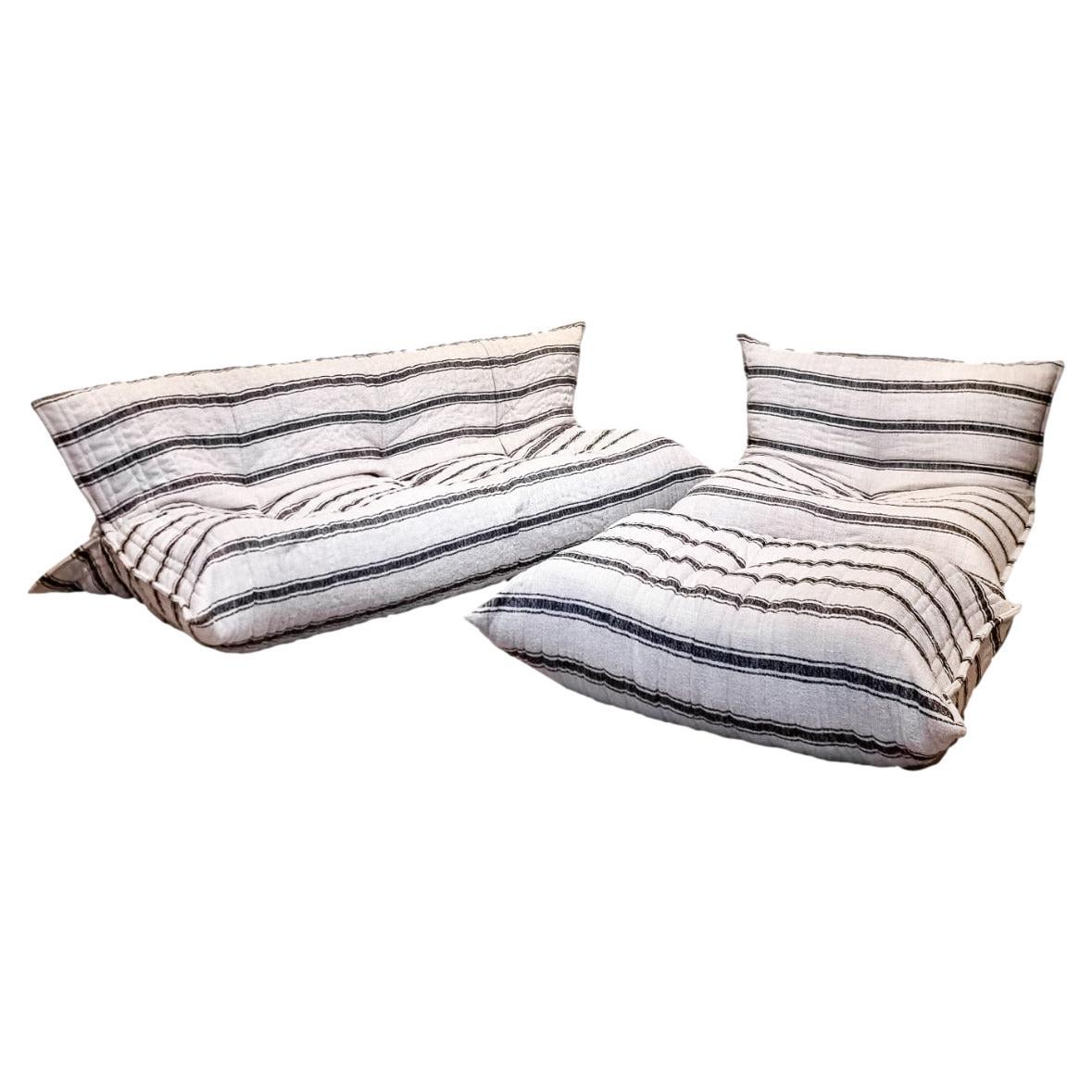 Ligne Roset Togo Sofa and 2Chair set for Roche Bobois, Made in France