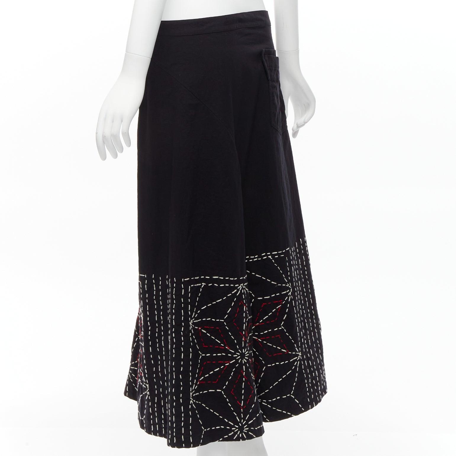rare Y'S YOHJI YAMAMOTO red white hand stitched asymmetric harem pants JP2 M For Sale 1
