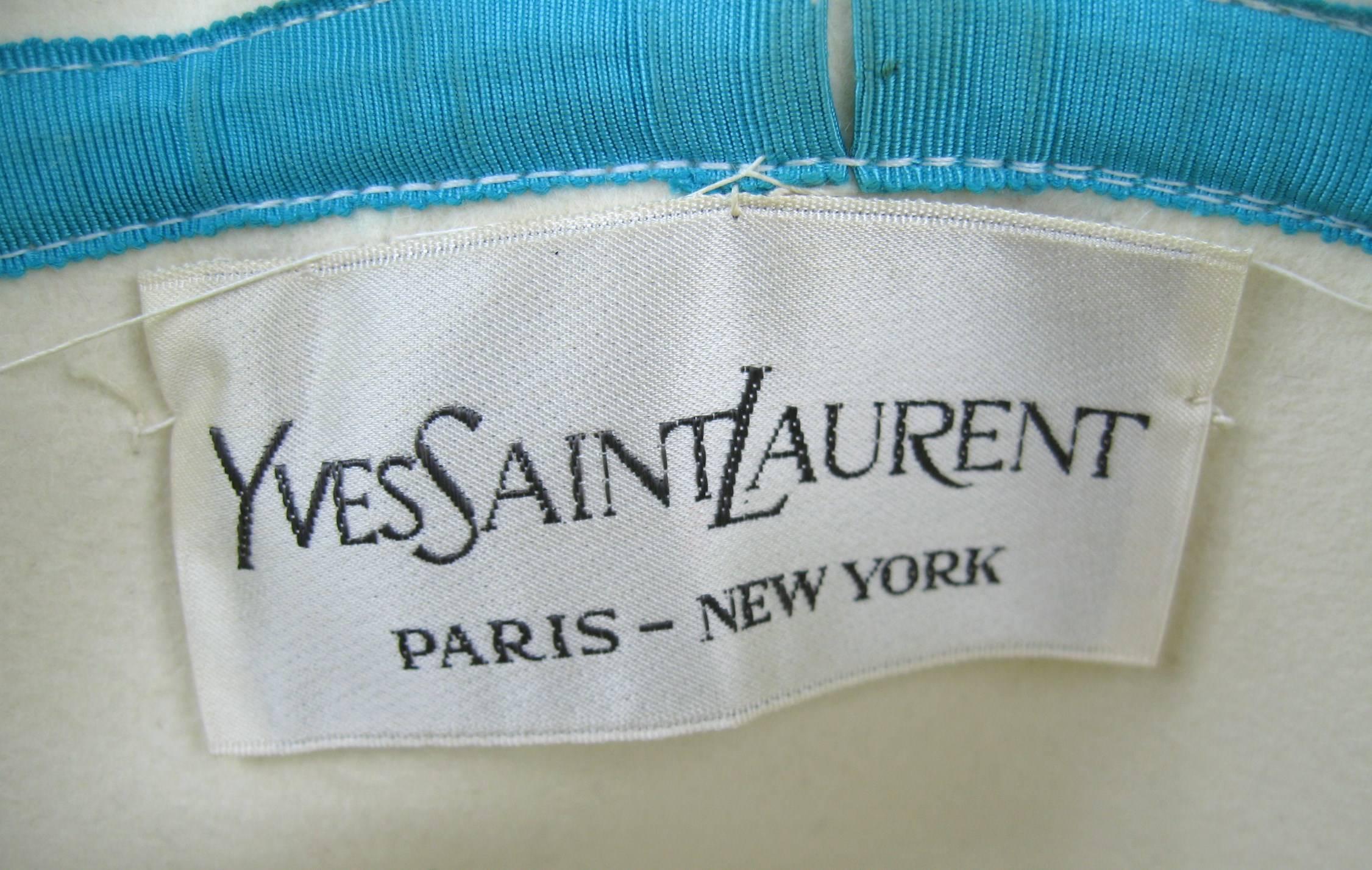 Rare YSL 1960s Yves Saint Laurent Beaded Cloche Hat 3